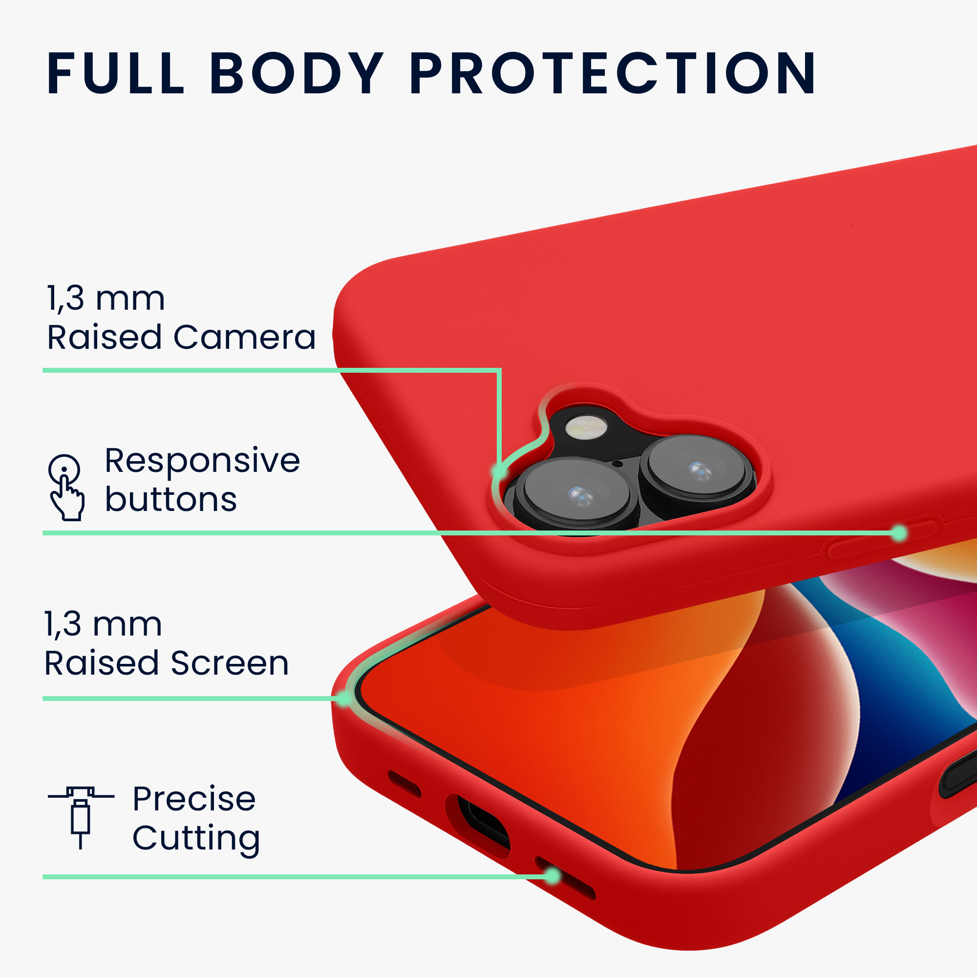 Pouzdro pro Apple iPhone 16 kwmobile silikonové - klasická červená