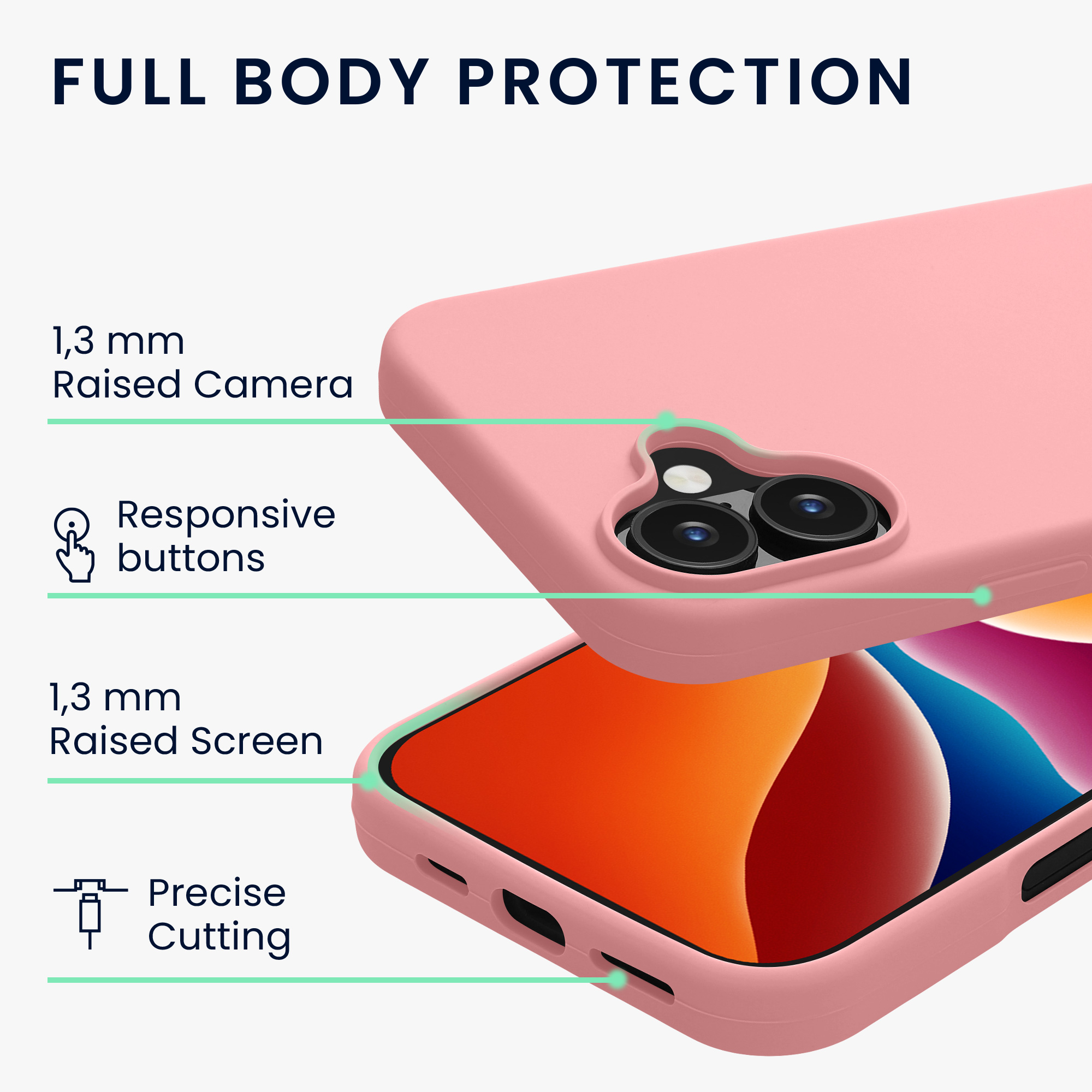 Silikonový kryt na mobil Apple iPhone 16 Plus kwmobile - růžová