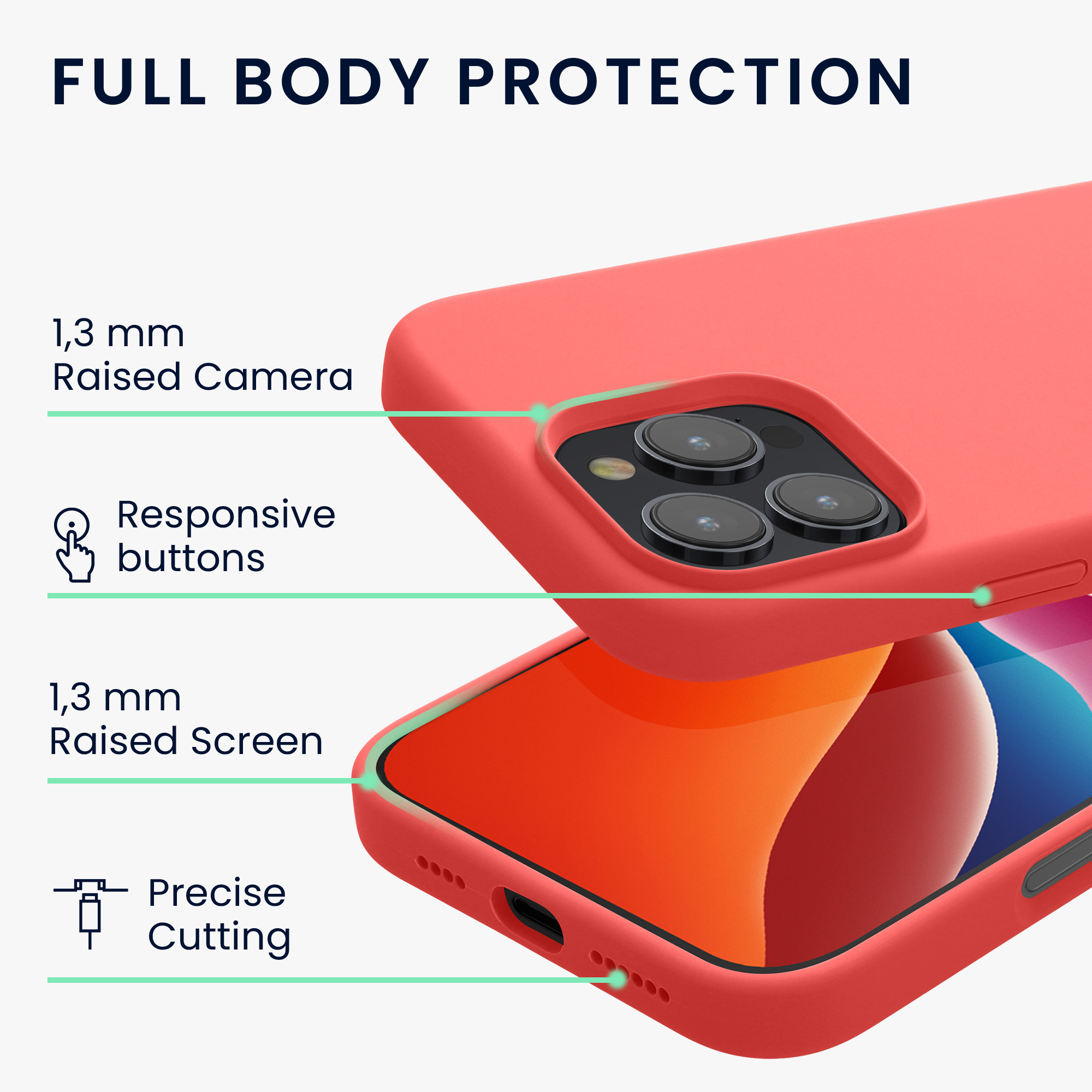 Pouzdro pro Apple iPhone 16 Pro kwmobile silikonové - neonově korálová