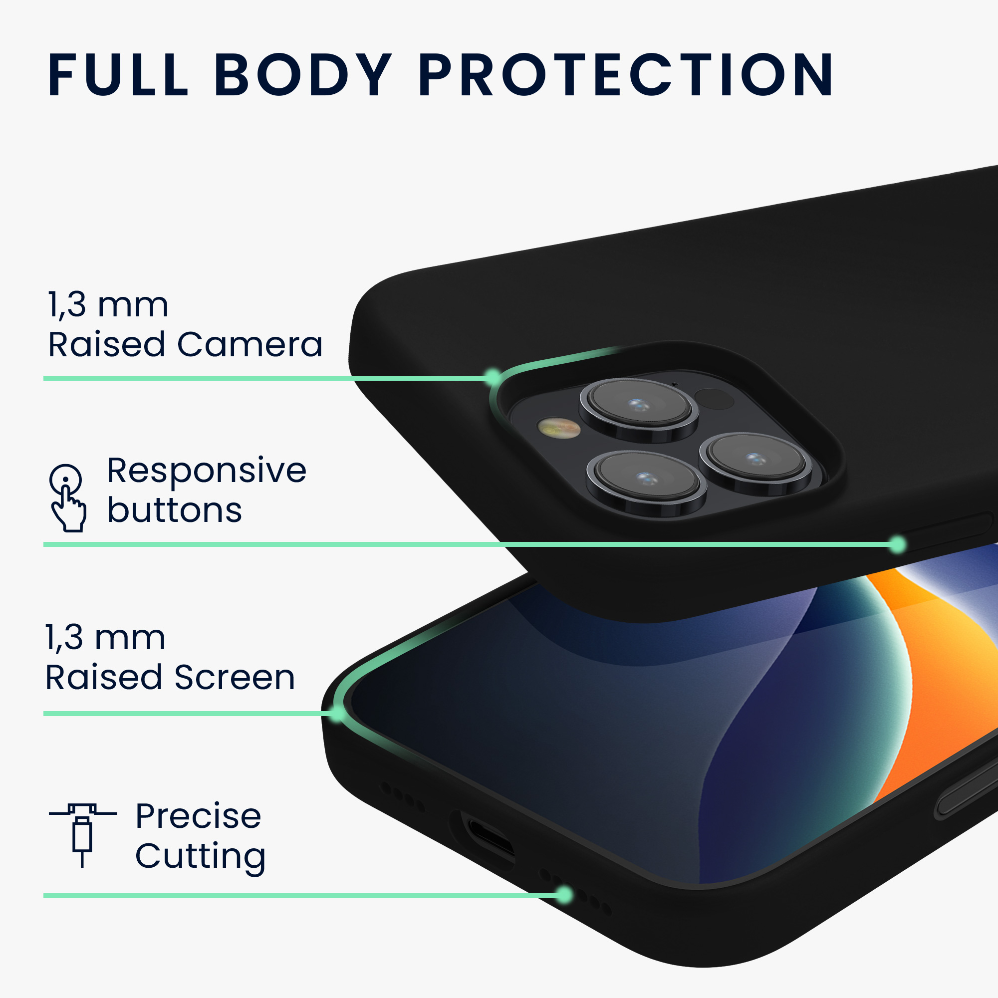 Silikonový kryt na mobil Apple iPhone 16 Pro kwmobile - černá