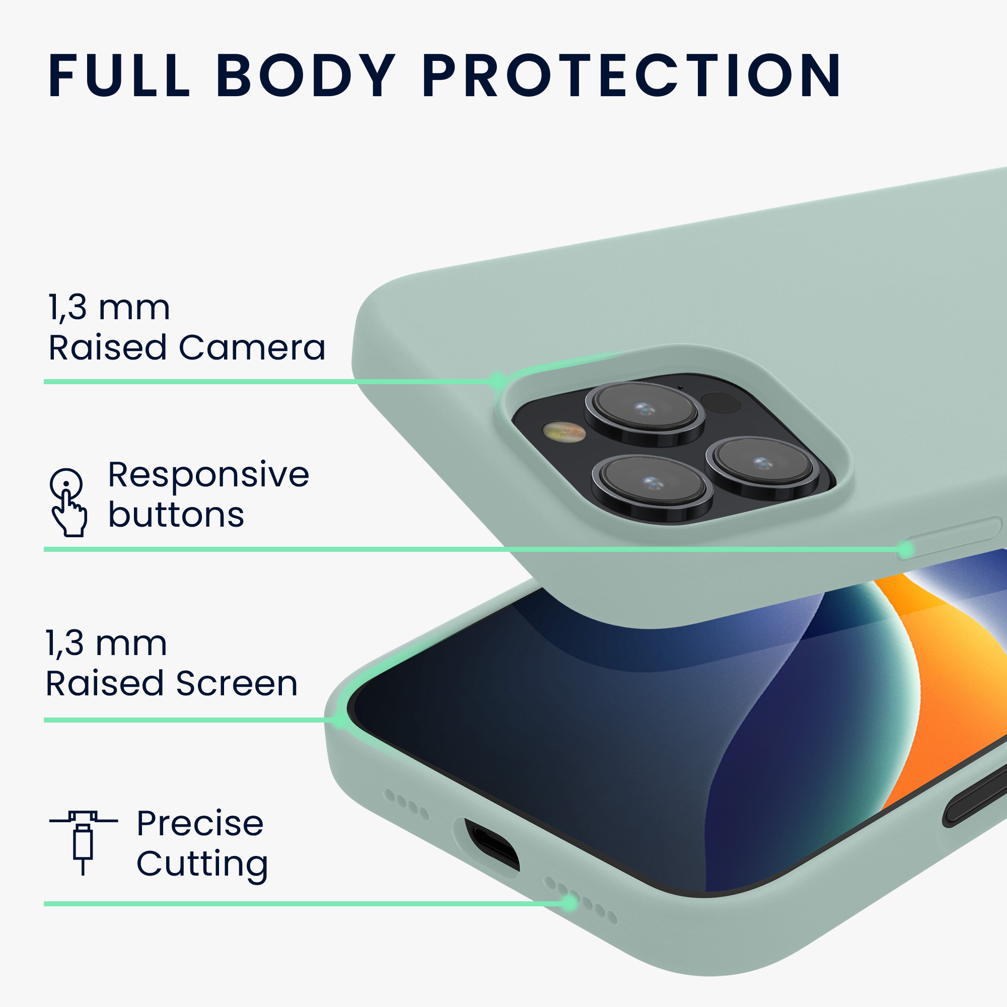 Silikonový kryt na mobil Apple iPhone 16 Pro kwmobile - mátová