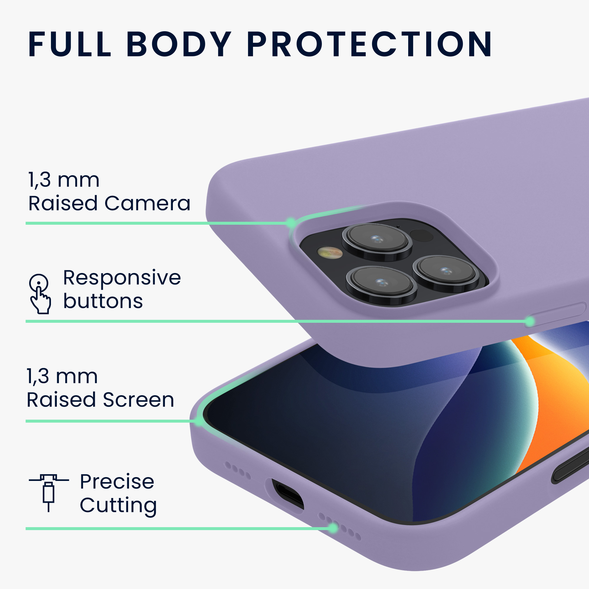 Pouzdro pro Apple iPhone 16 Pro kwmobile silikonové - levandulová