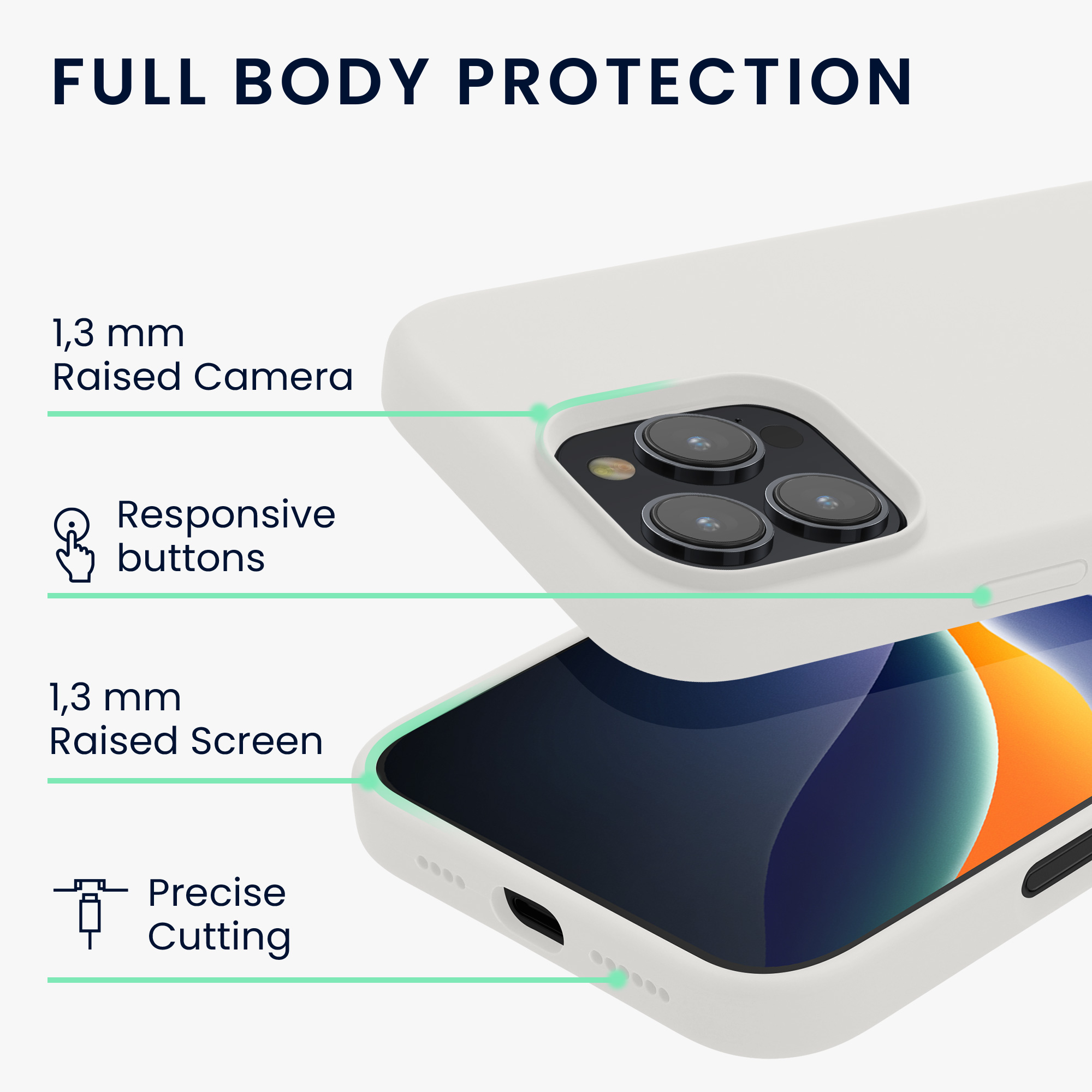 Silikonový kryt na mobil Apple iPhone 16 Pro kwmobile - bílá