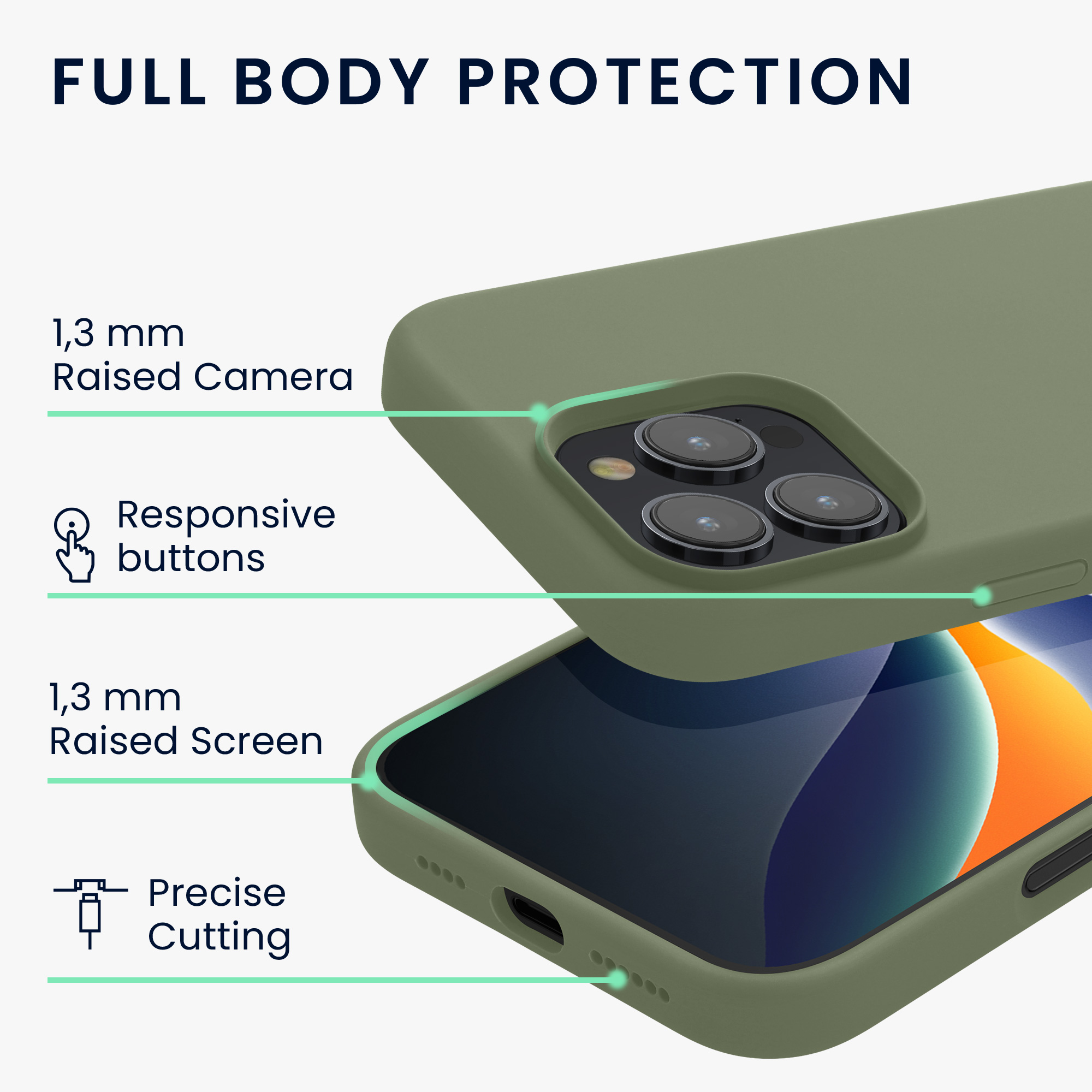 Silikonový kryt na mobil Apple iPhone 16 Pro kwmobile - zelená