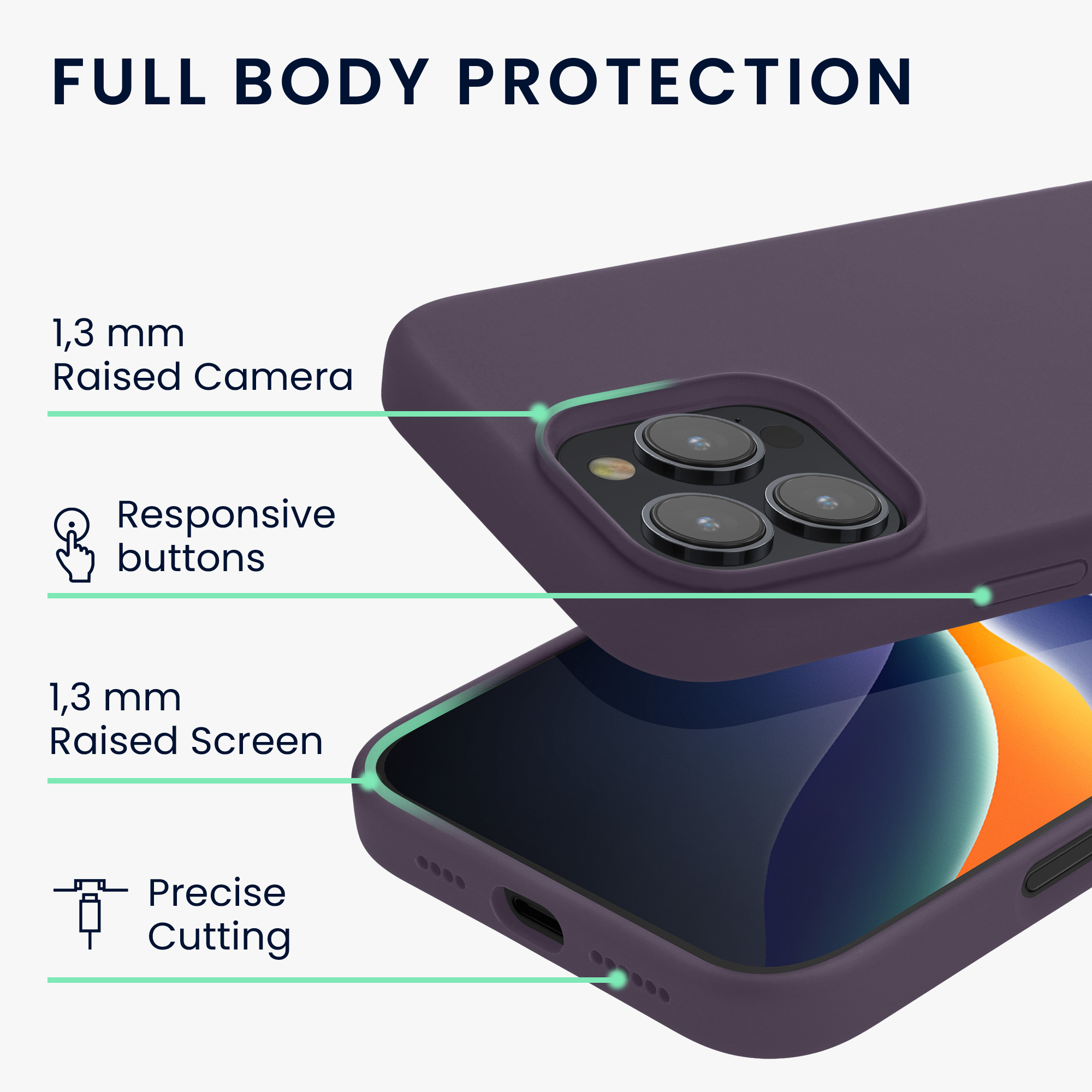 Silikonový kryt na mobil Apple iPhone 16 Pro kwmobile - Pale Iris