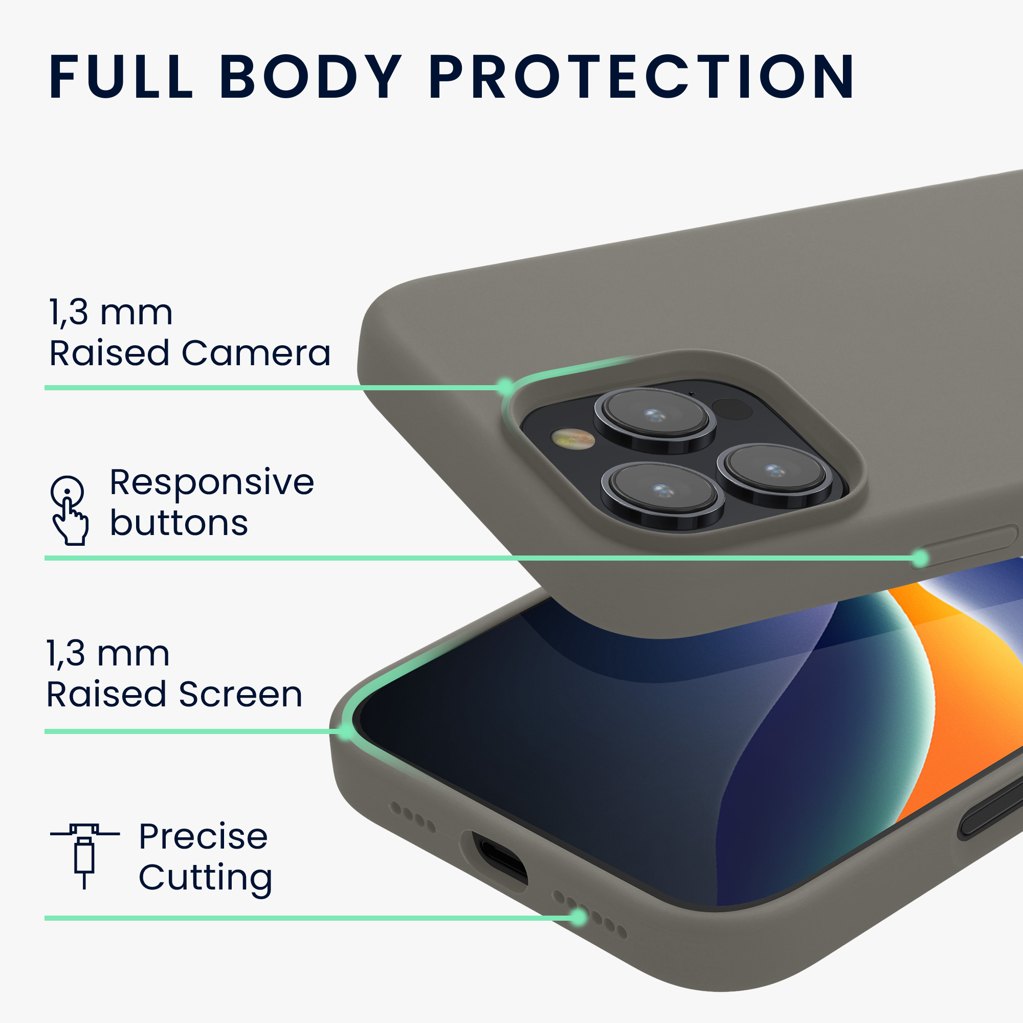 Silikonový kryt na mobil Apple iPhone 16 Pro kwmobile - Stone Dust