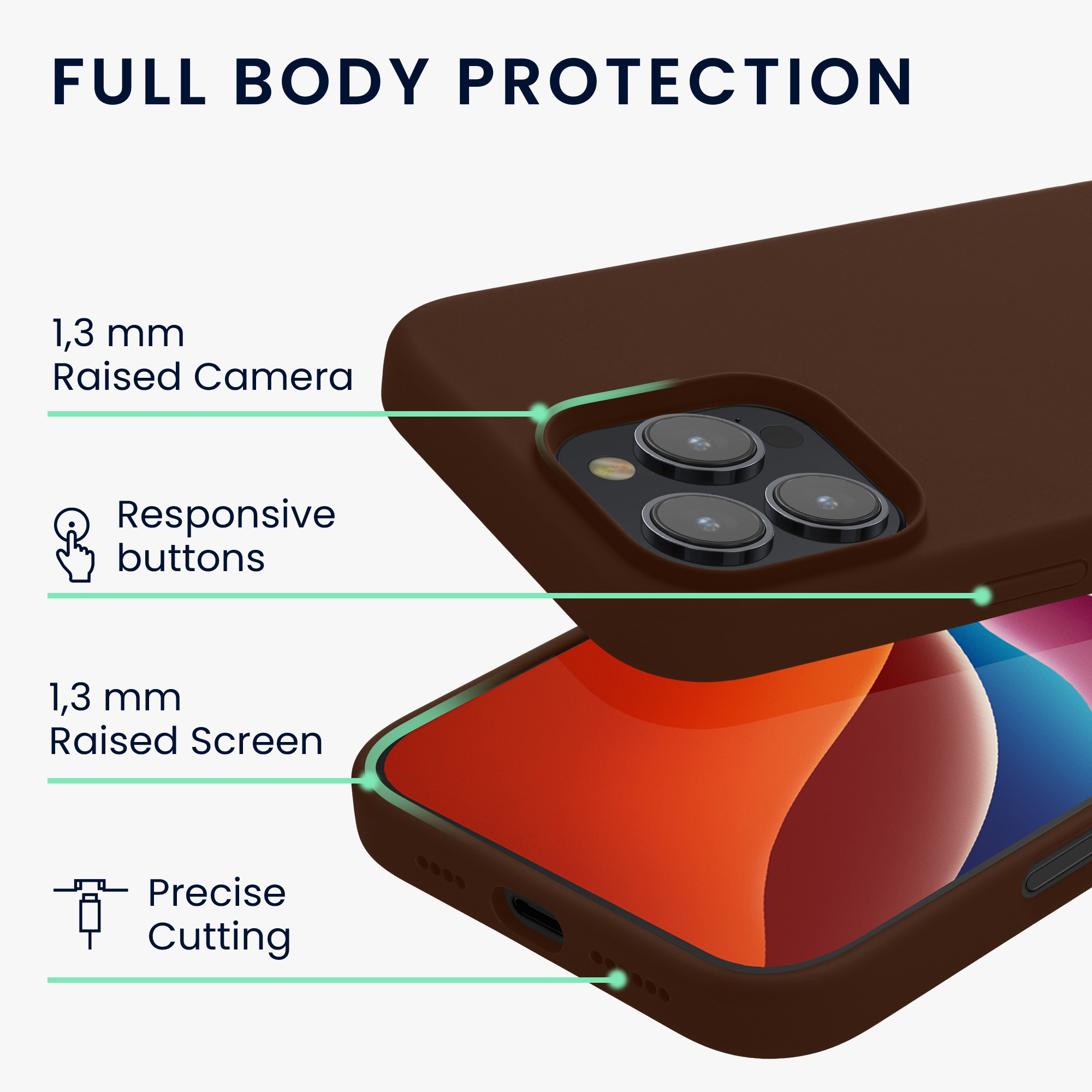Silikonový kryt na mobil Apple iPhone 16 Pro kwmobile - hnědá Chocolate