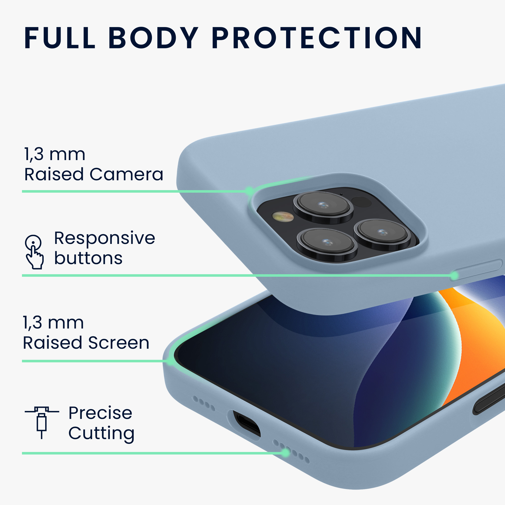 Silikonový kryt na mobil Apple iPhone 16 Pro kwmobile - světle modrá