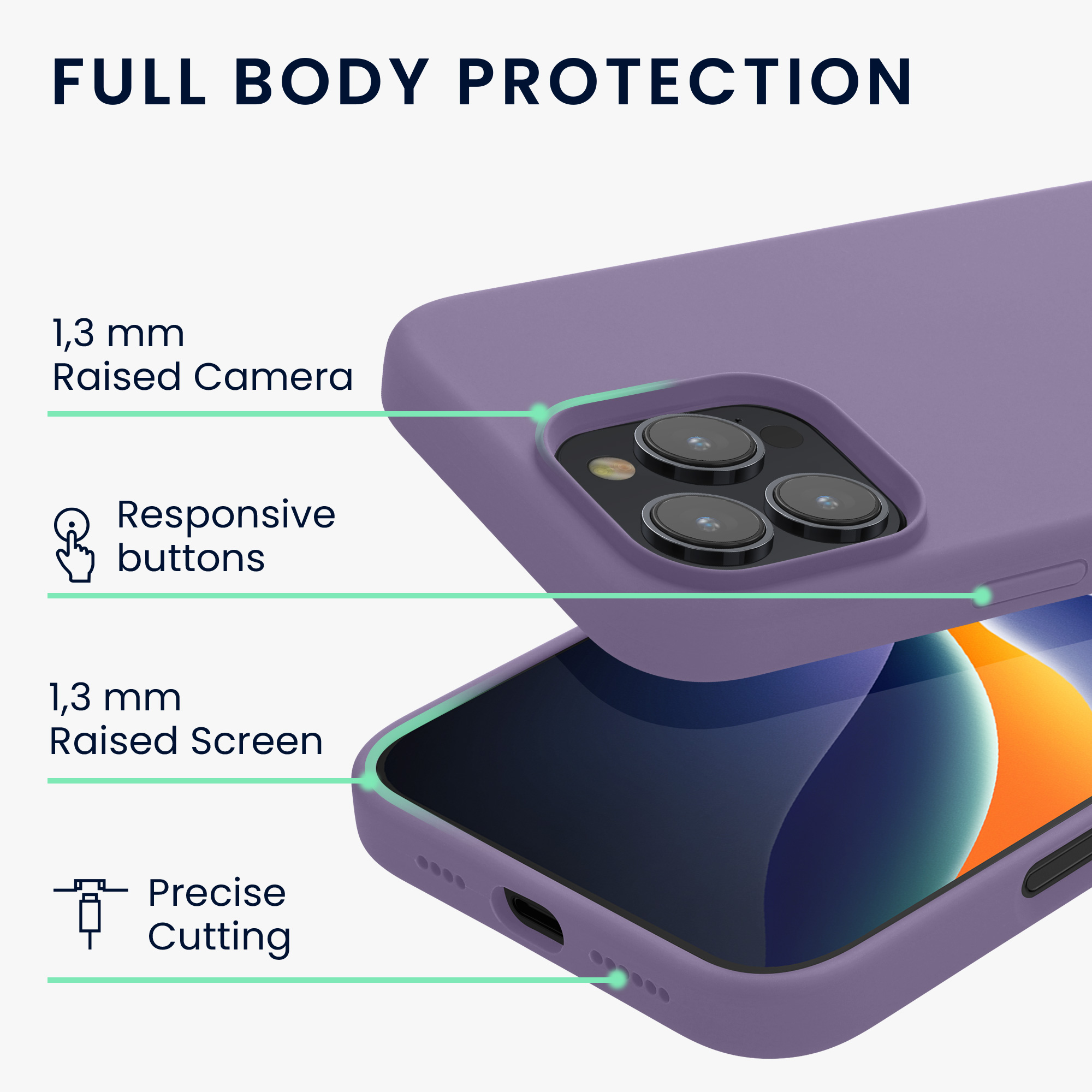 Silikonový kryt na mobil Apple iPhone 16 Pro kwmobile - fialová