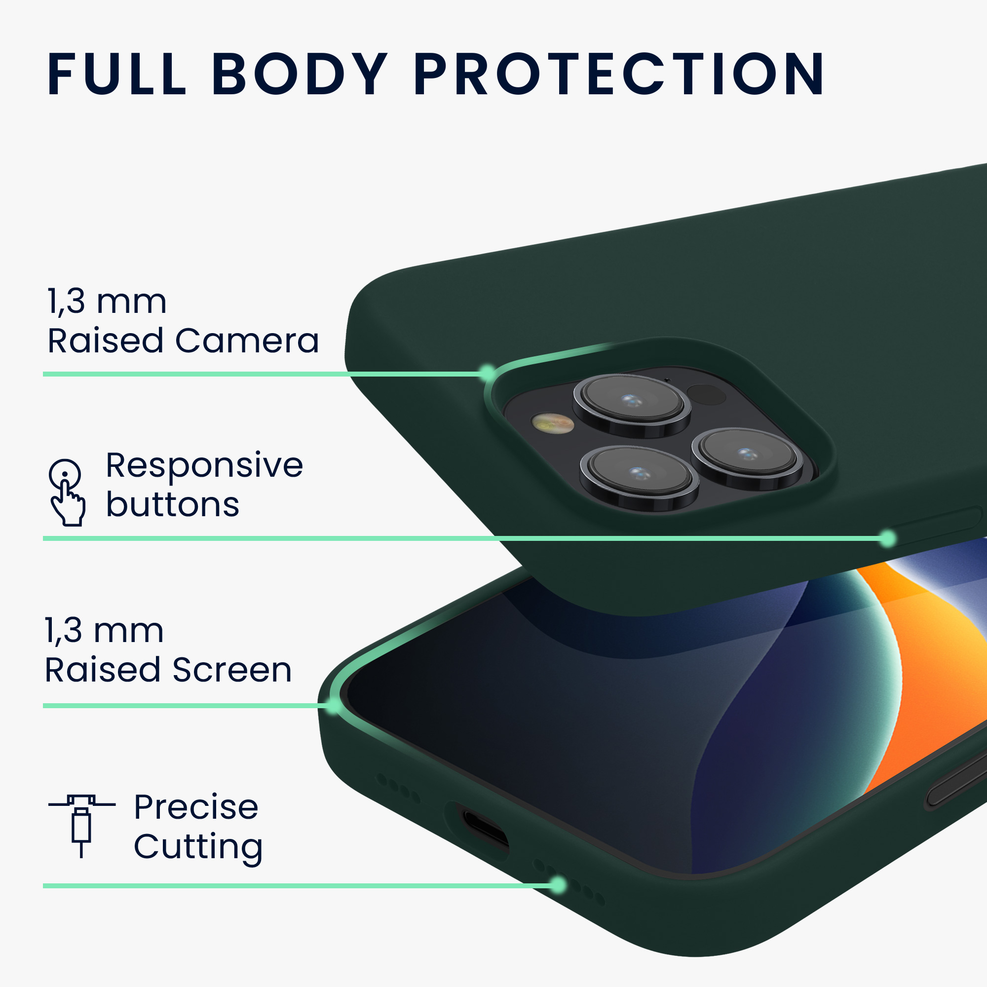 Silikonový kryt na mobil Apple iPhone 16 Pro kwmobile - zelená