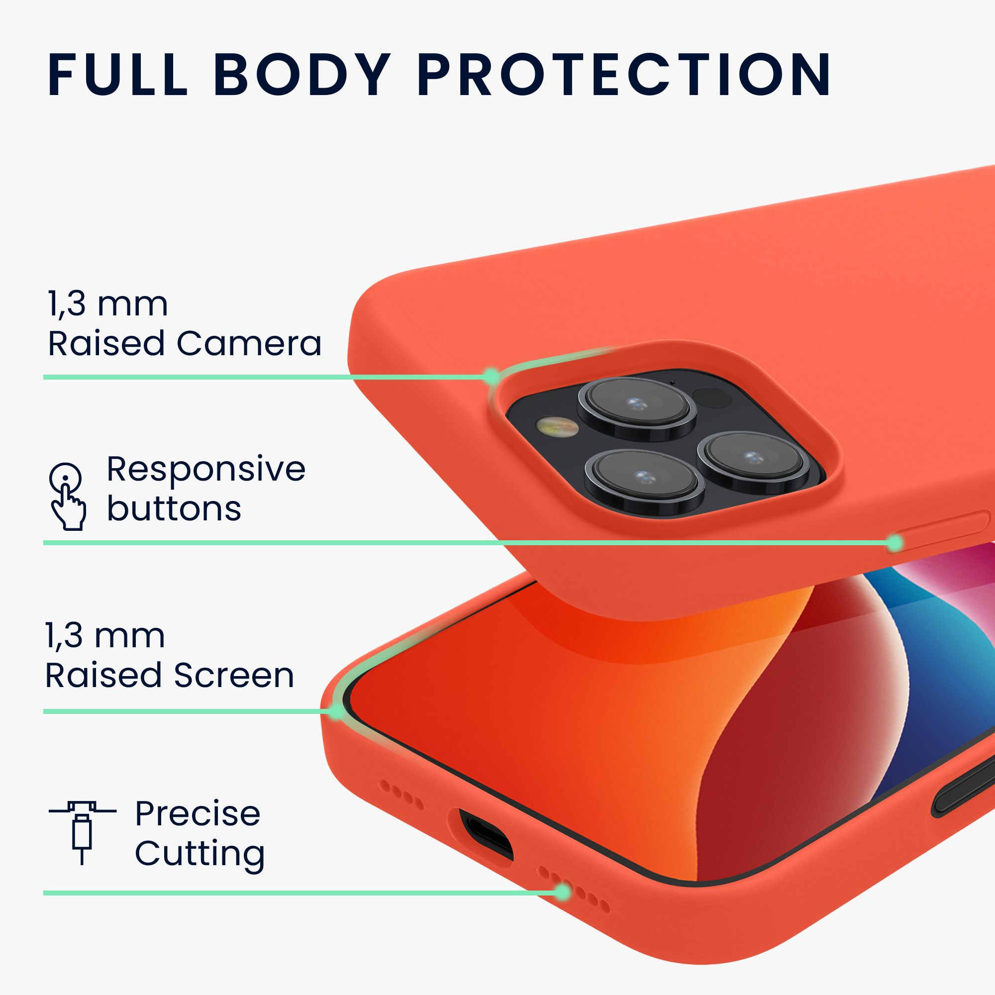 Silikonový kryt na mobil Apple iPhone 16 Pro kwmobile - korálová