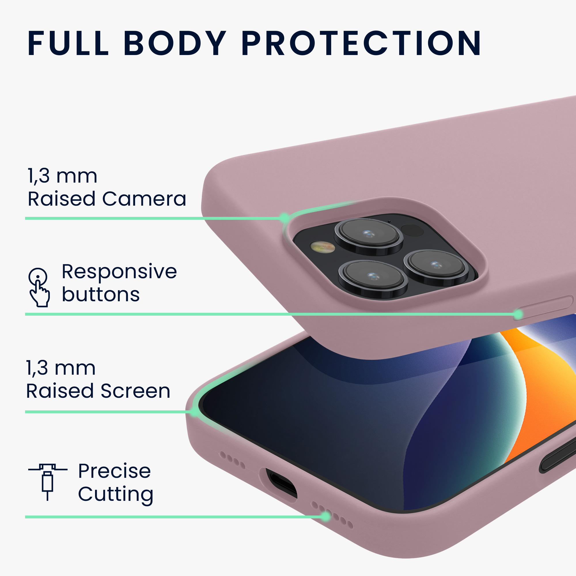 Silikonový kryt na mobil Apple iPhone 16 Pro kwmobile - Mauve