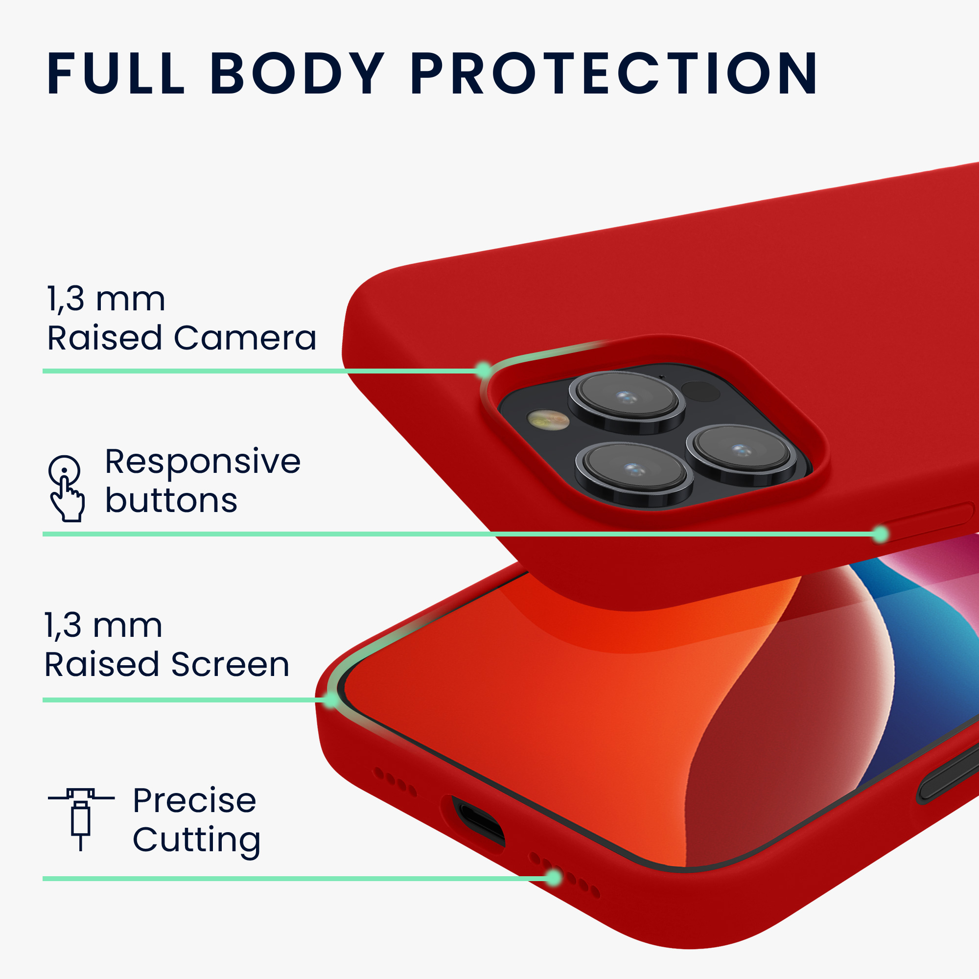 Silikonový kryt na mobil Apple iPhone 16 Pro kwmobile - červená