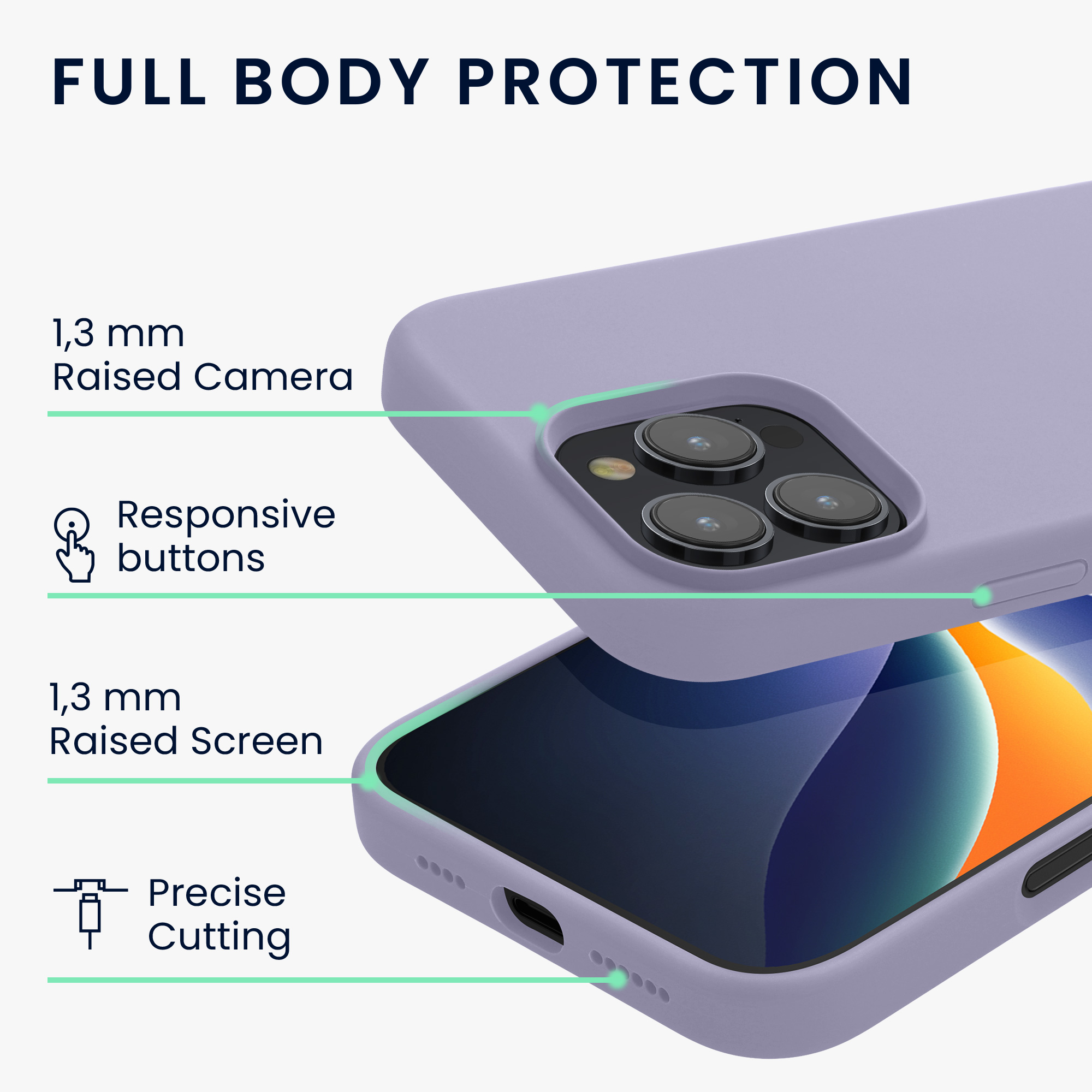 Silikonový kryt na mobil Apple iPhone 16 Pro kwmobile - levandulová