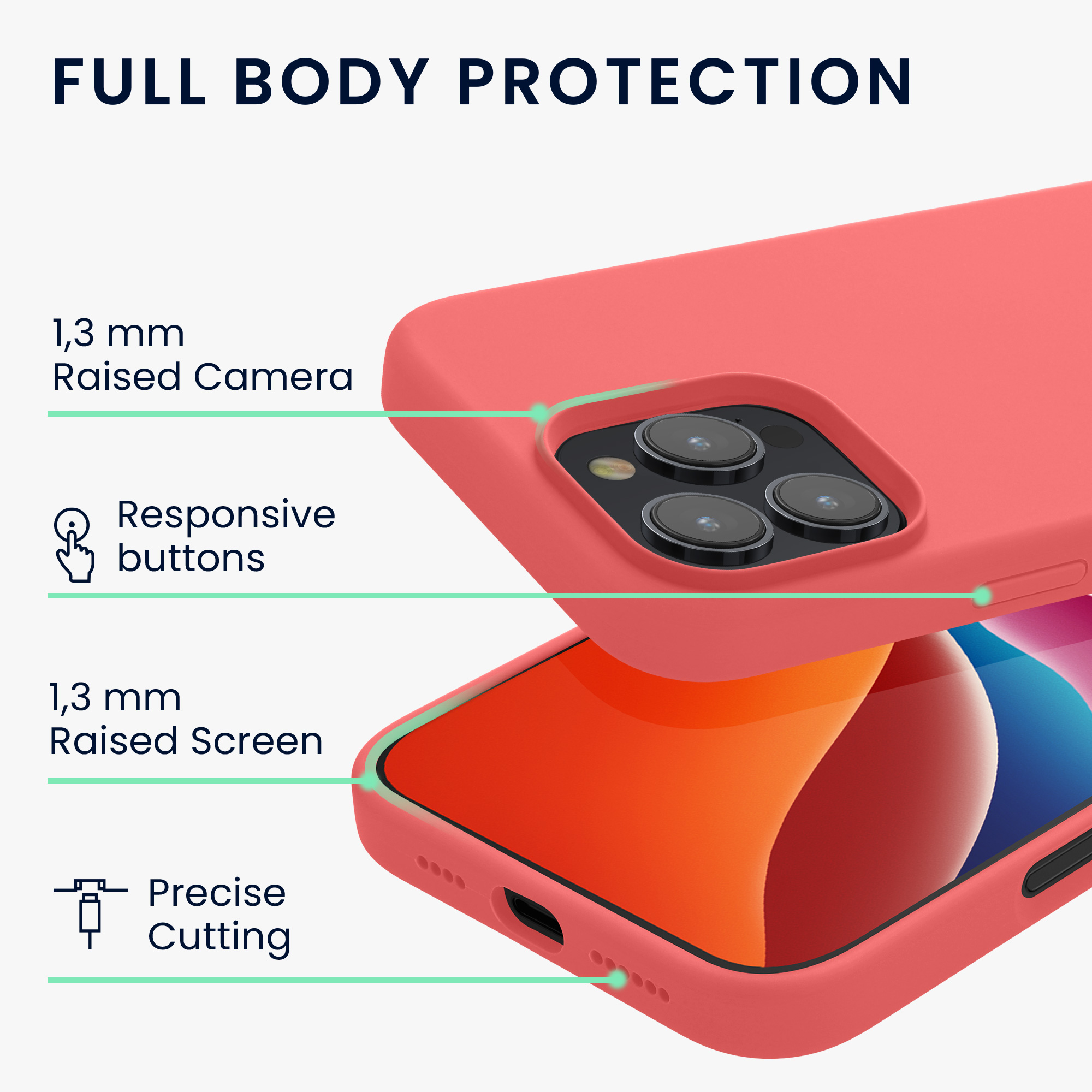 Pouzdro pro Apple iPhone 16 Pro kwmobile silikonové - pastelová korálová