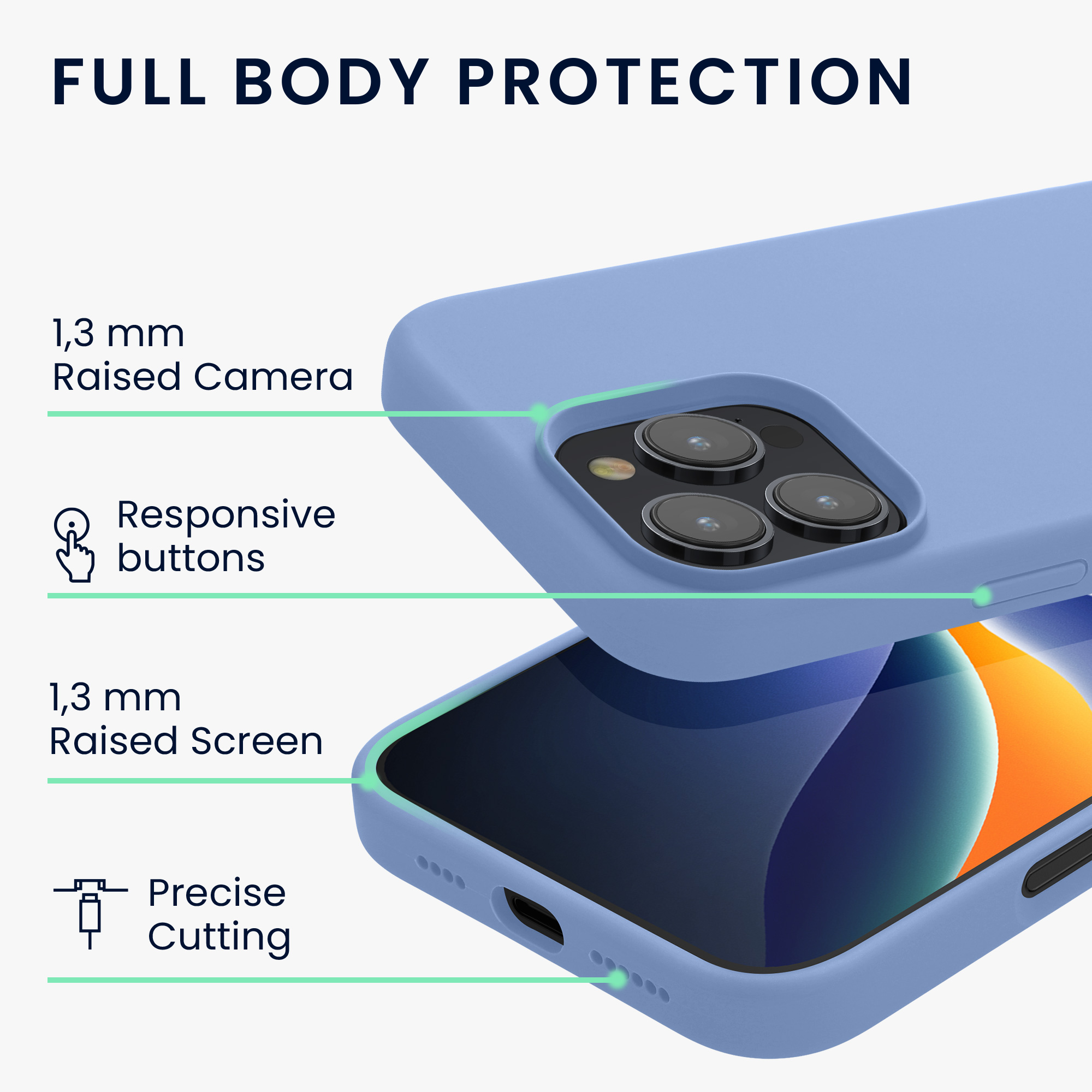 Pouzdro pro Apple iPhone 16 Pro kwmobile silikonové - levandulová modrá