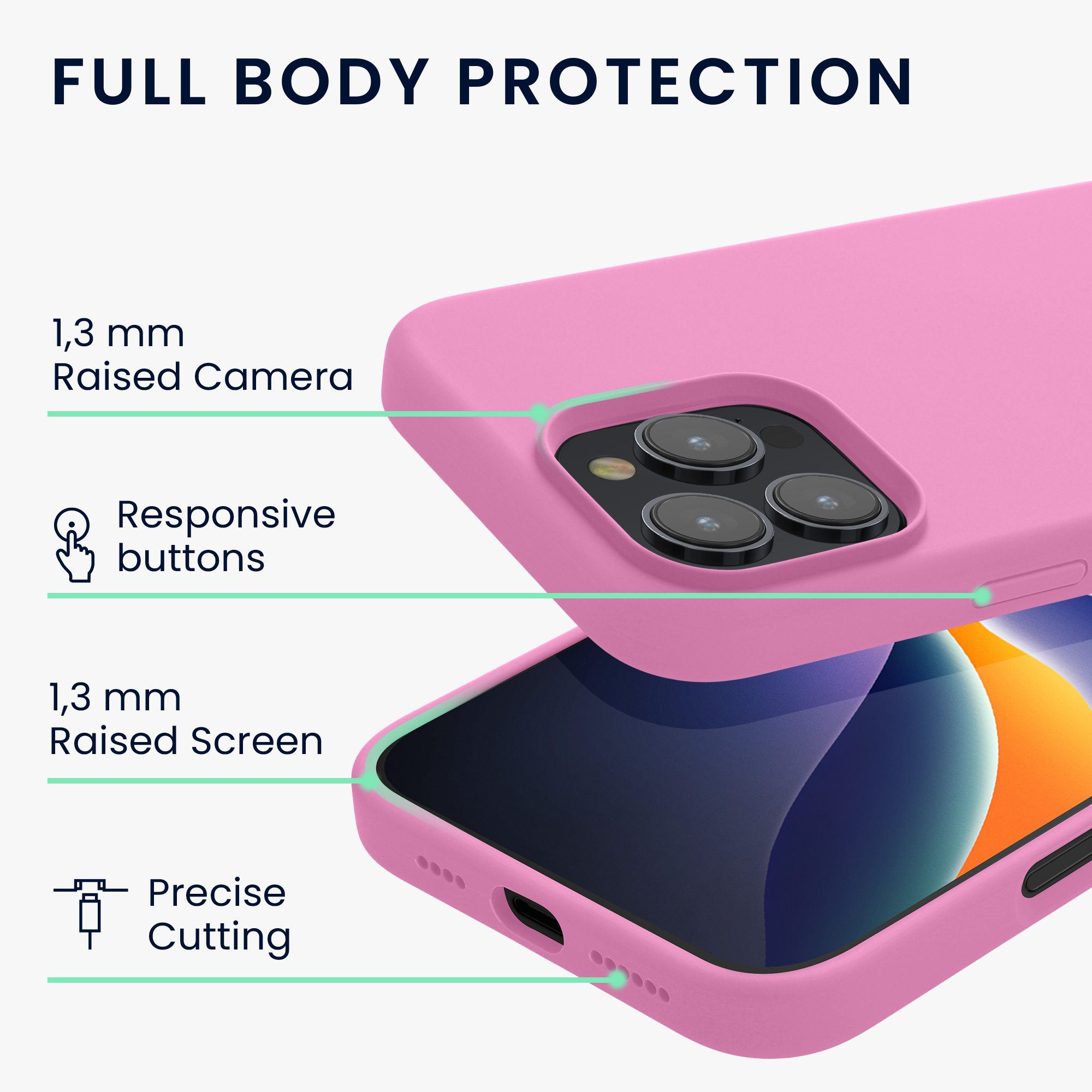 Pouzdro pro Apple iPhone 16 Pro kwmobile silikonové - růžová levandulová