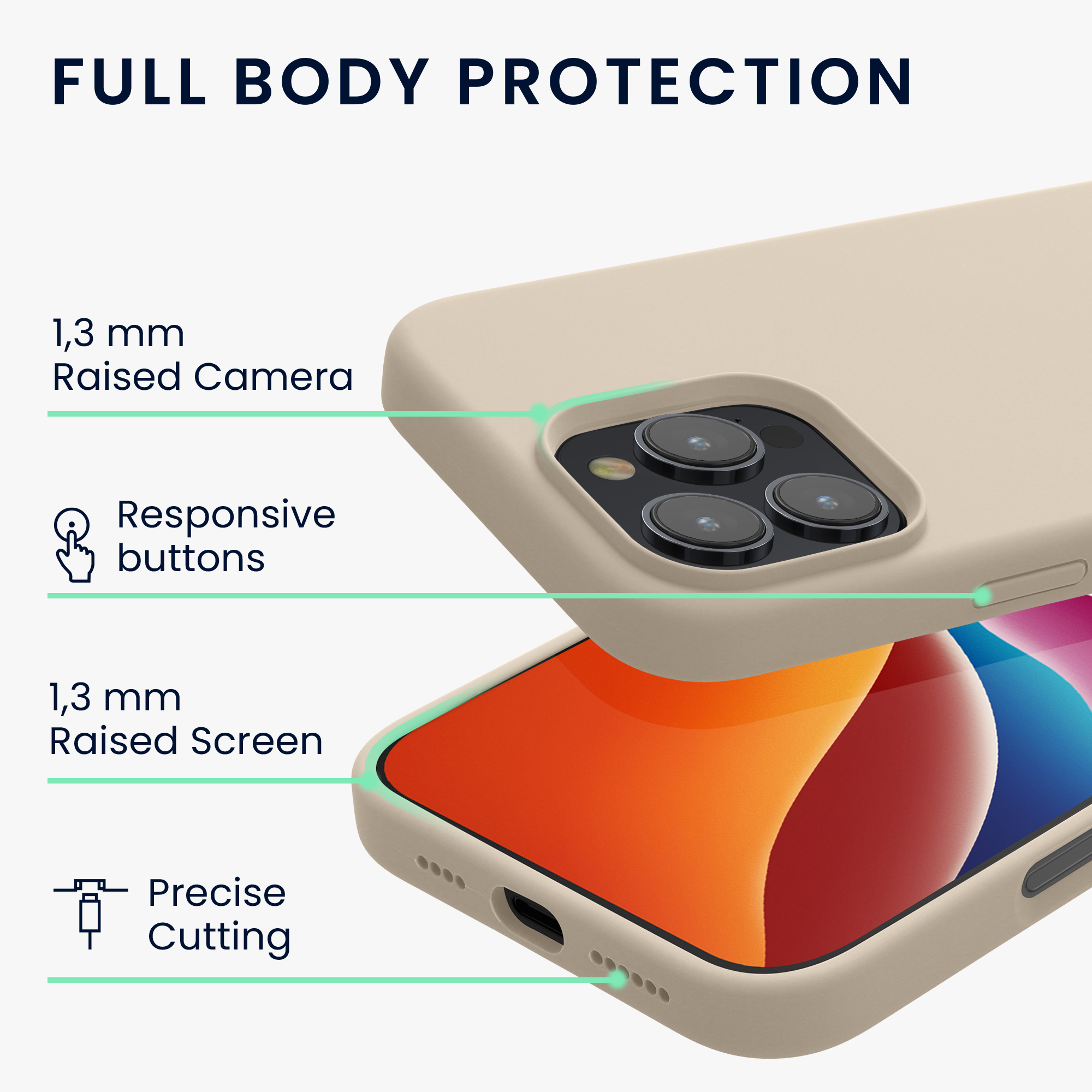 Silikonový kryt na mobil Apple iPhone 16 Pro Max kwmobile - Cream