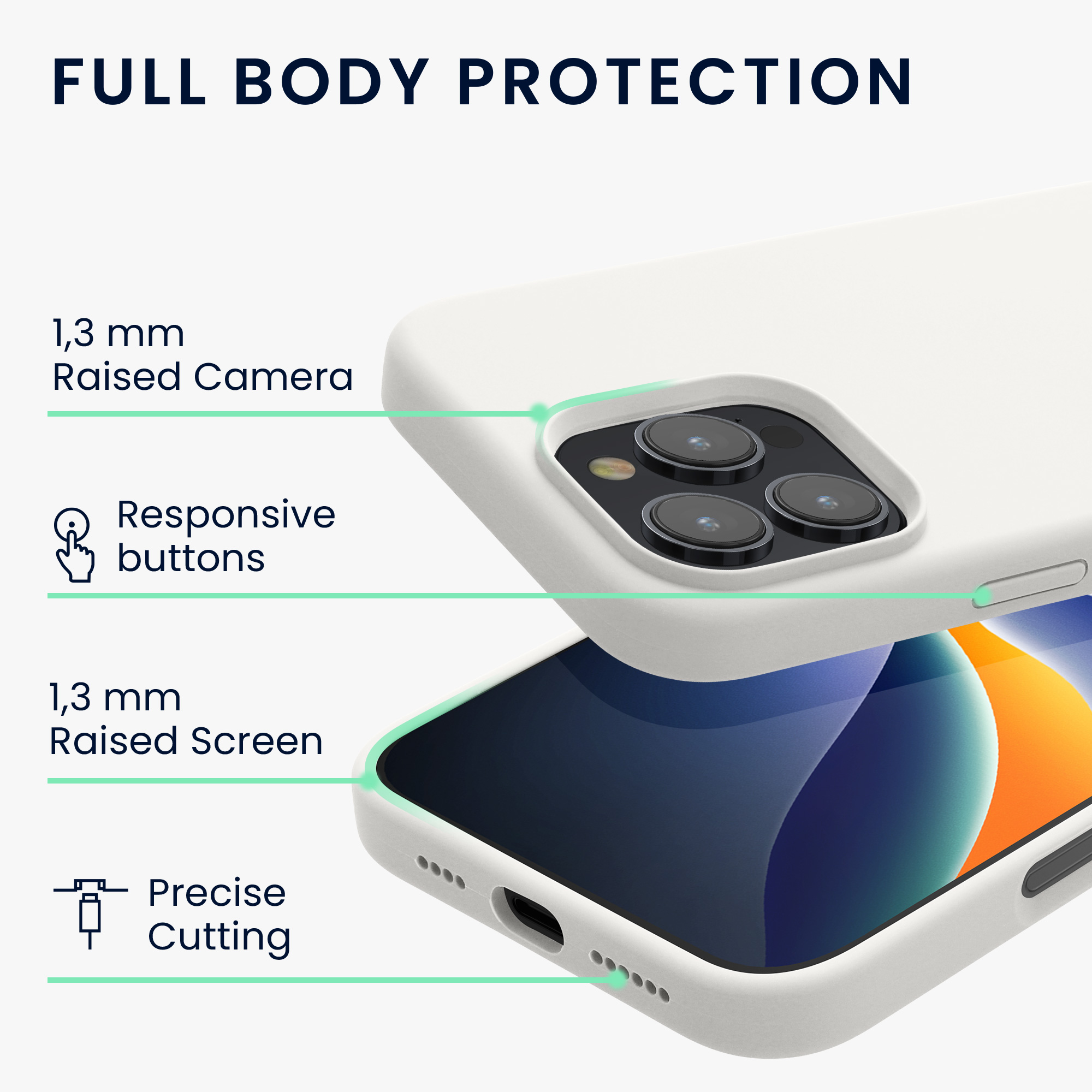 Silikonový kryt Kwmobile pro iPhone 16 Pro Max - bílá