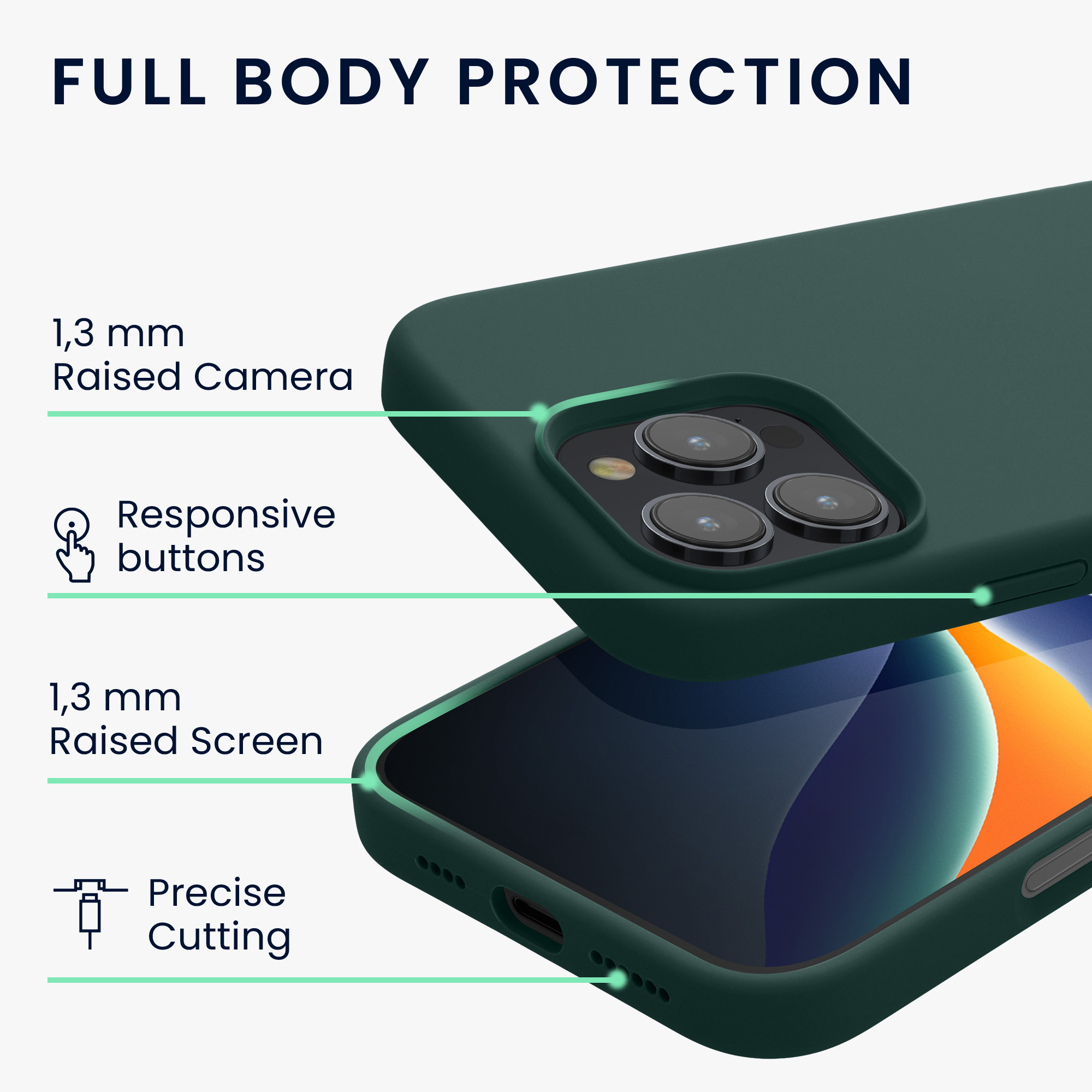 Silikonový kryt na mobil Apple iPhone 16 Pro Max kwmobile - zelená