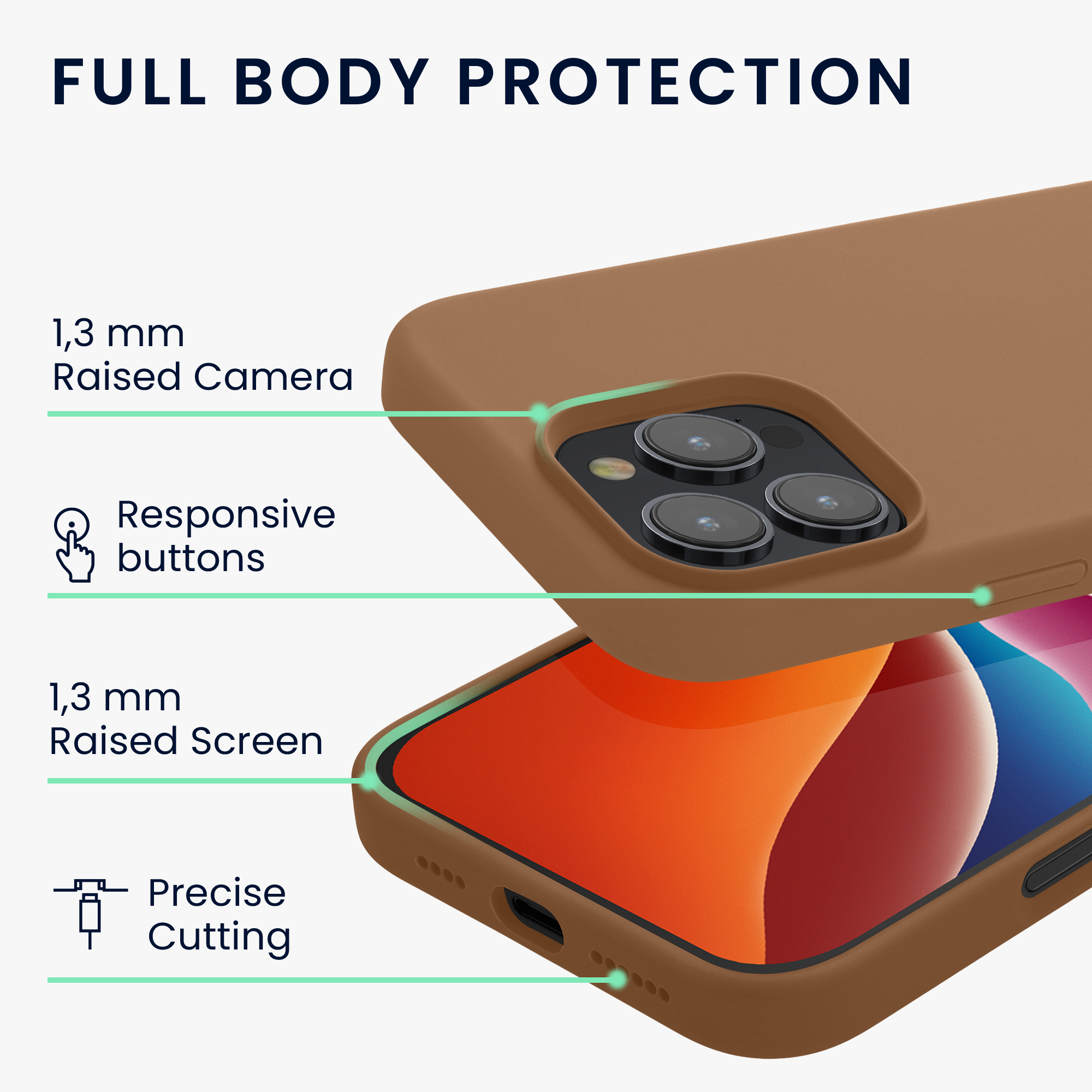 TPU silikonový kryt pro Apple iPhone 16 Pro Max, měkký povrch kwmobile ‑ cappuccino