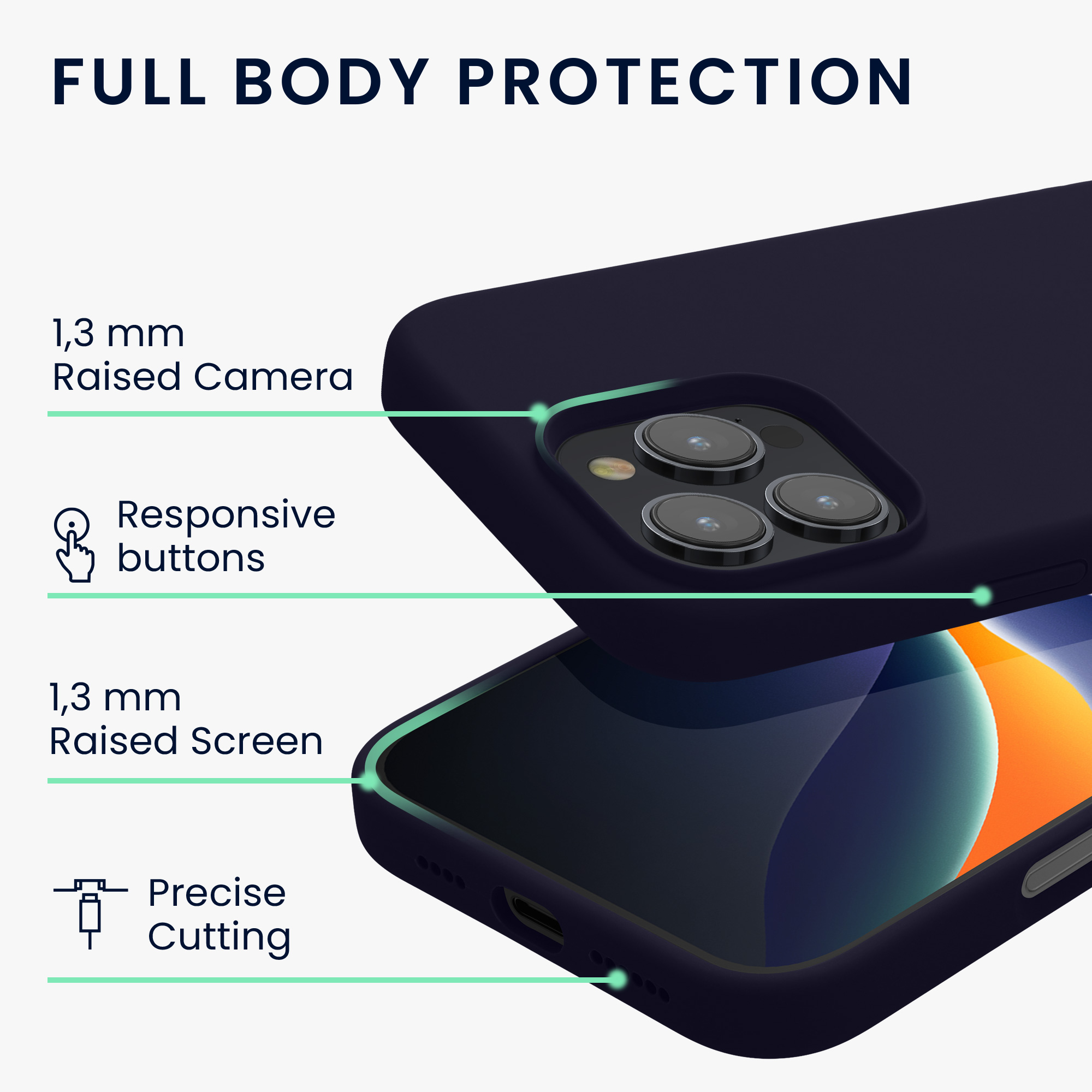 Pouzdro pro Apple iPhone 16 Pro Max kwmobile silikonové - hluboký oceán