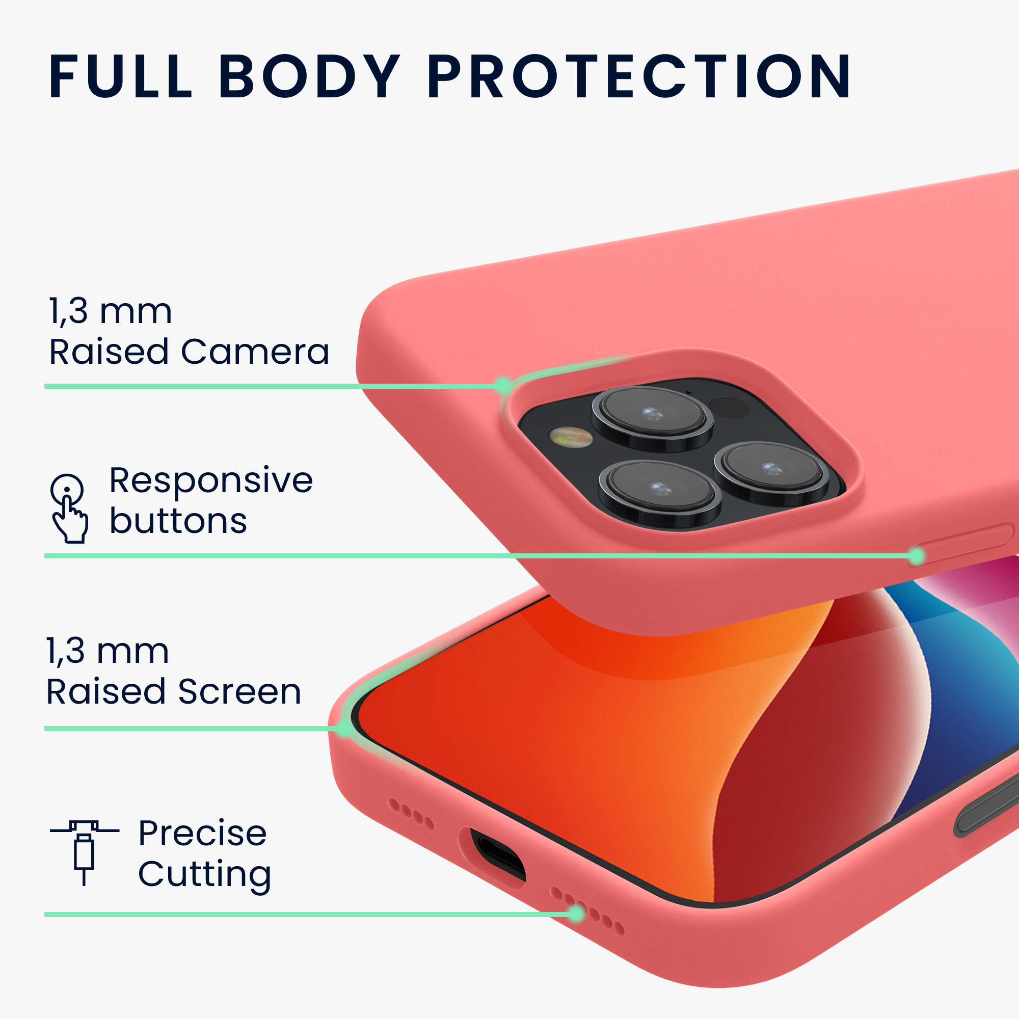 Pouzdro pro Apple iPhone 16 Pro Max kwmobile silikonové - pastelová korálová