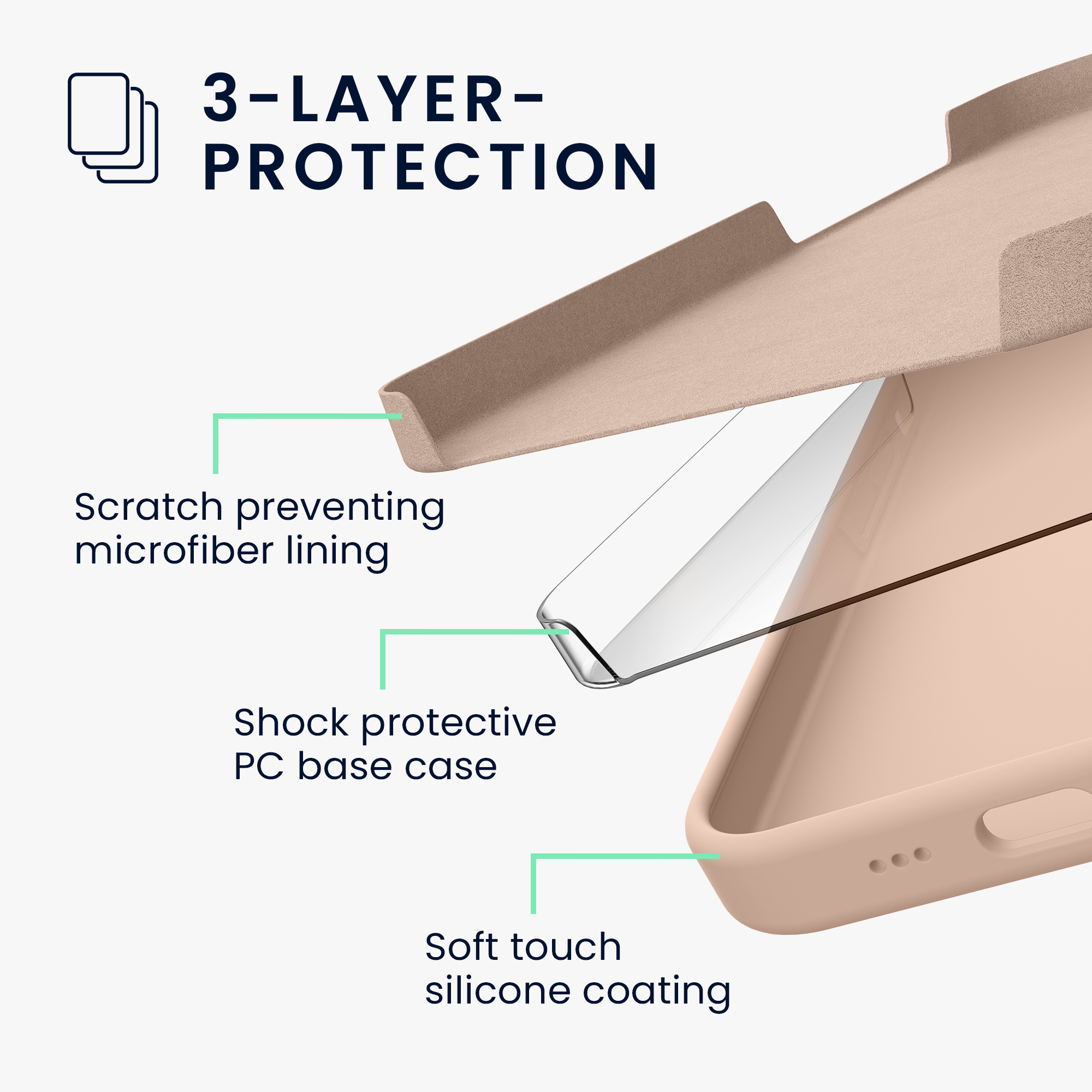 Silikonový kryt Kwmobile pro iPhone 17e / 16e - wireless charging coconut swirl