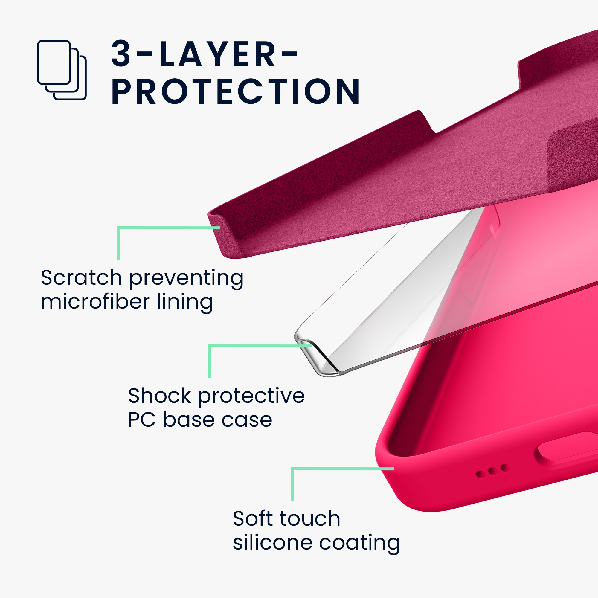 Silikonový kryt kwmobile pro Apple iPhone 17e / iPhone 16e - růžová