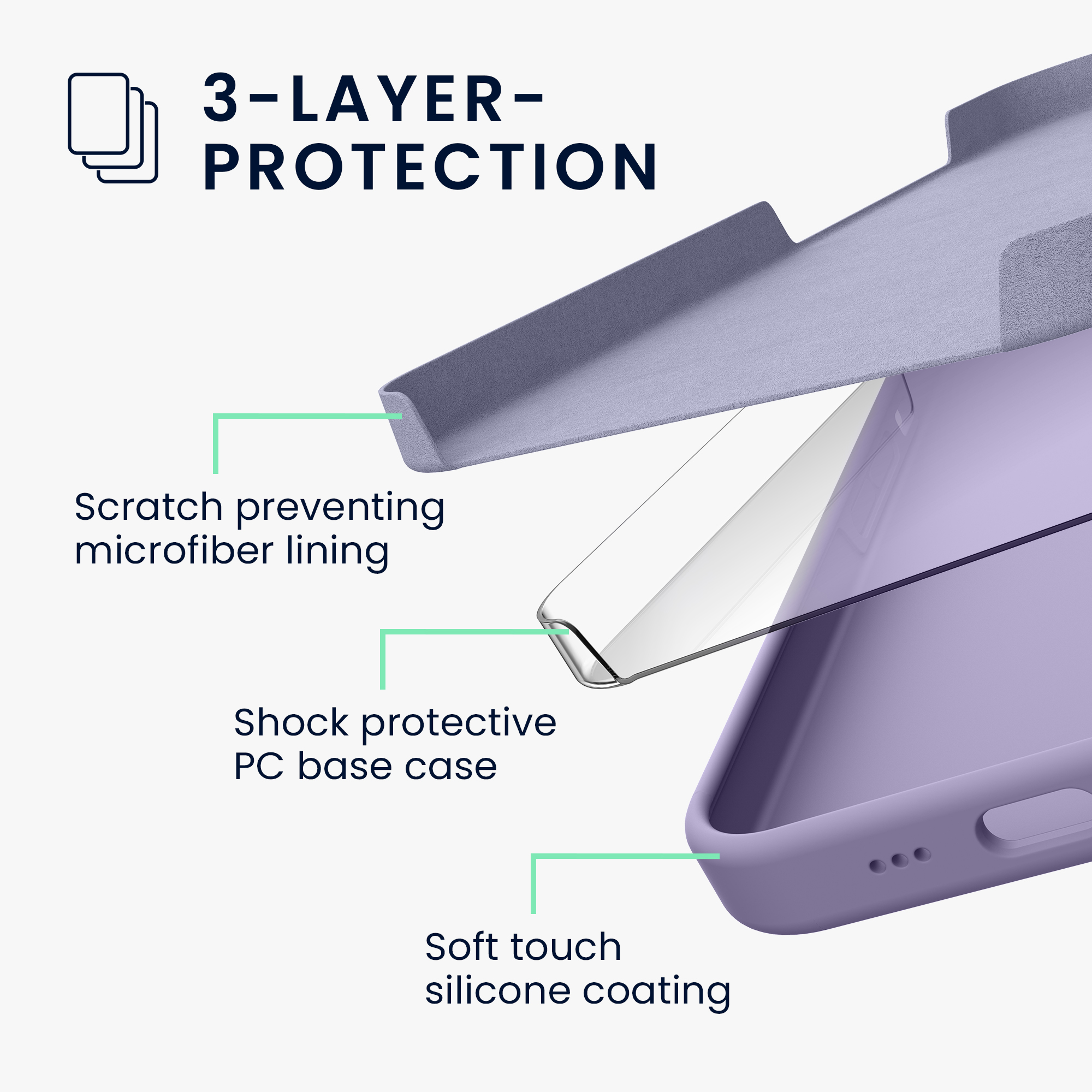 Silikonový kryt Kwmobile pro iPhone 17e / 16e - wireless charging lavender