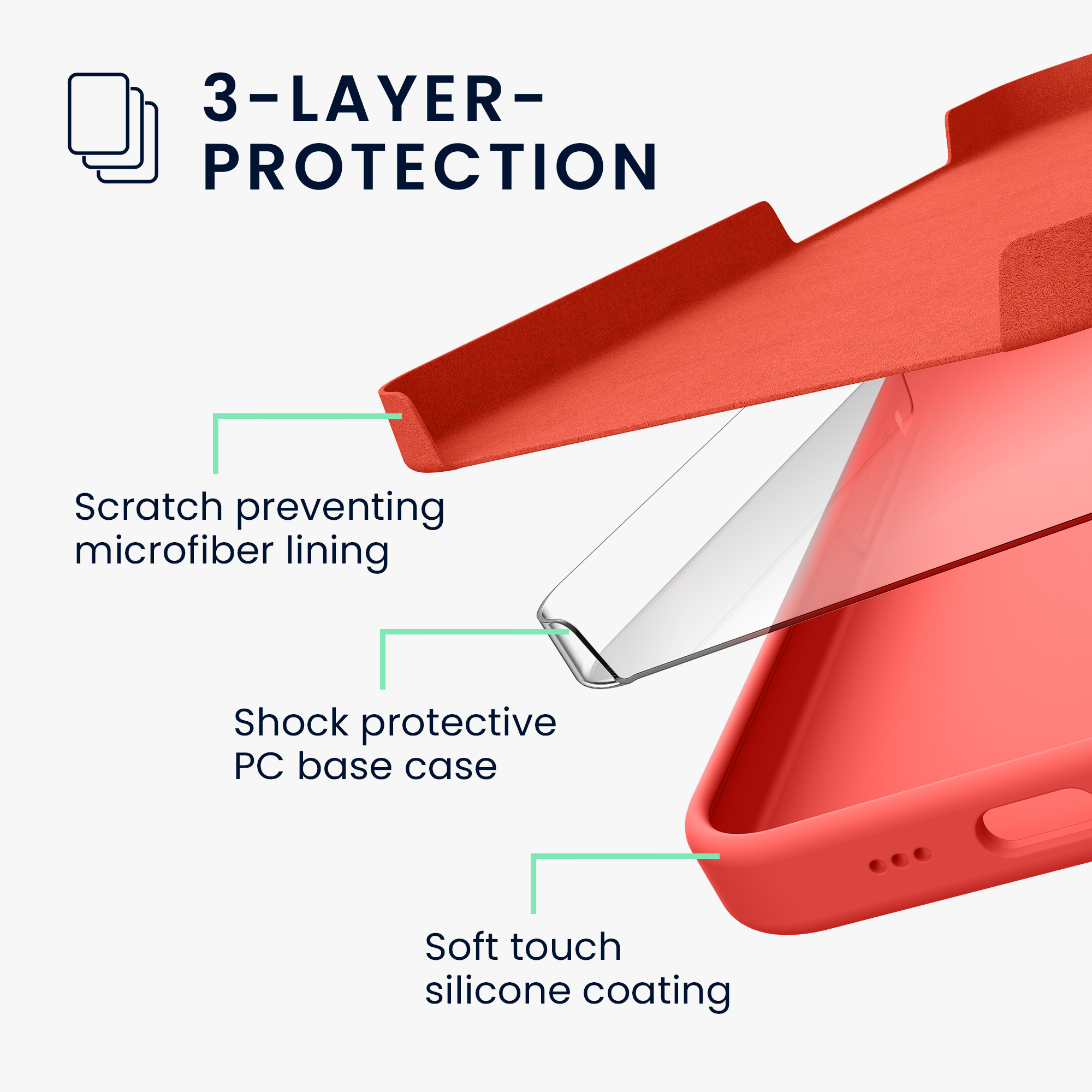 Silikonový kryt Kwmobile pro iPhone 17e / 16e - wireless charging neon coral