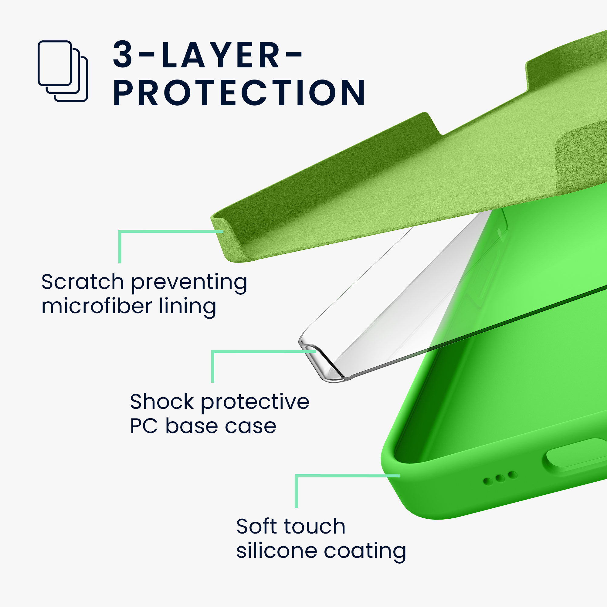 Silikonový kryt Kwmobile pro iPhone 17e / 16e - wireless charging lime green
