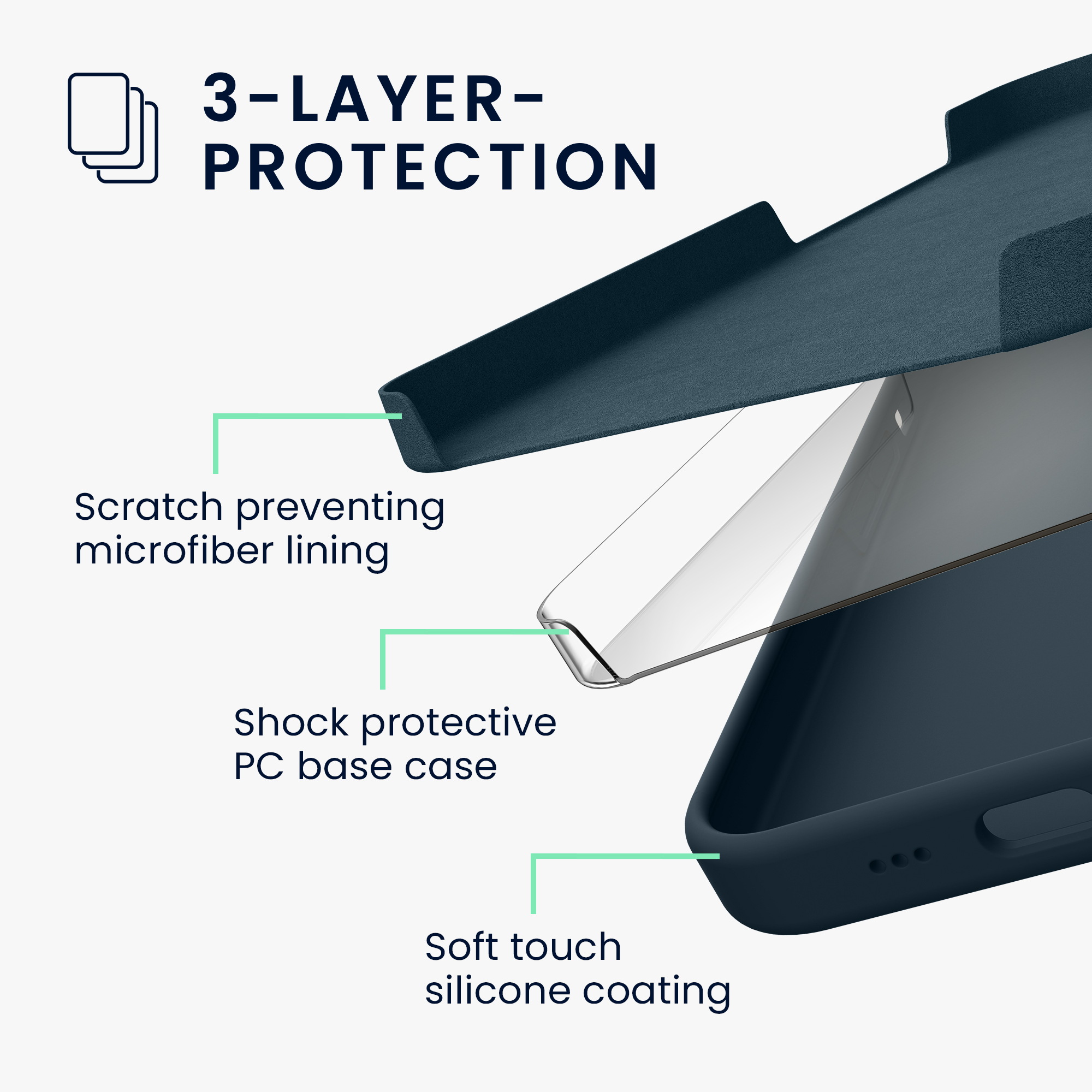 Silikonový kryt Kwmobile pro iPhone 17e / 16e - wireless charging dark slate