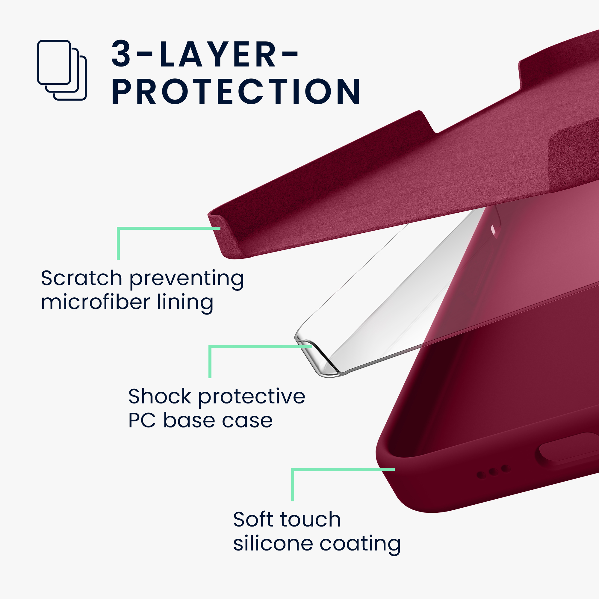 Silikonový kryt Kwmobile pro iPhone 17e / 16e - wireless charging rhubarb red