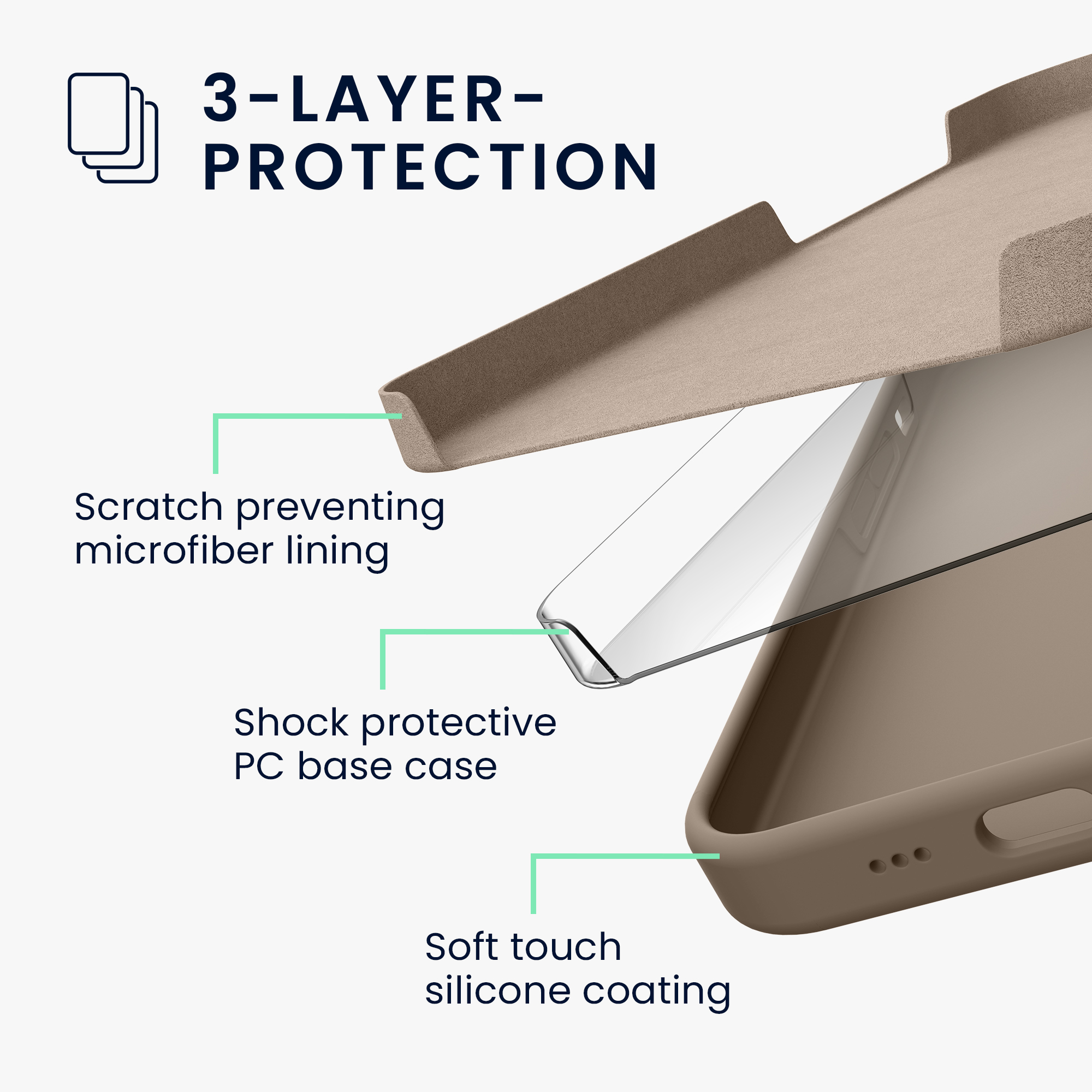 Silikonový kryt kwmobile pro Apple iPhone 17e / iPhone 16e - hnědá