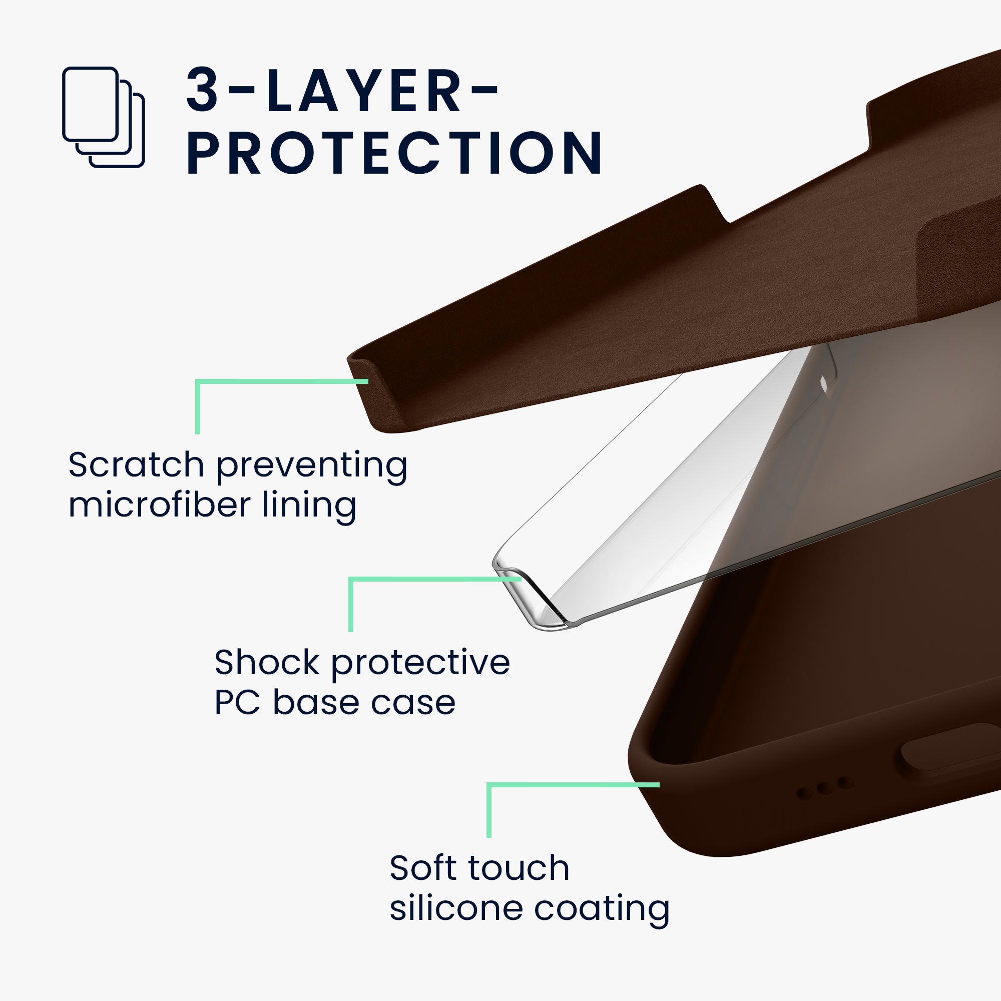 Silikonový kryt Kwmobile pro iPhone 17e / 16e - wireless charging chocolate