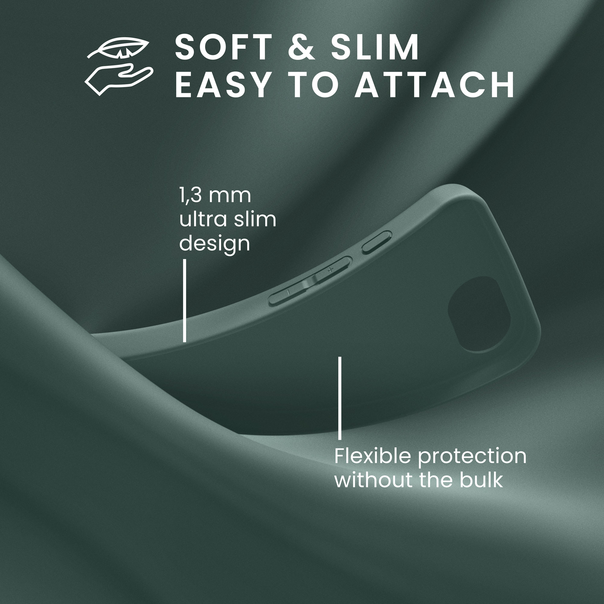 Silikonový kryt Kwmobile pro iPhone 17e / 16e - mechově zelená