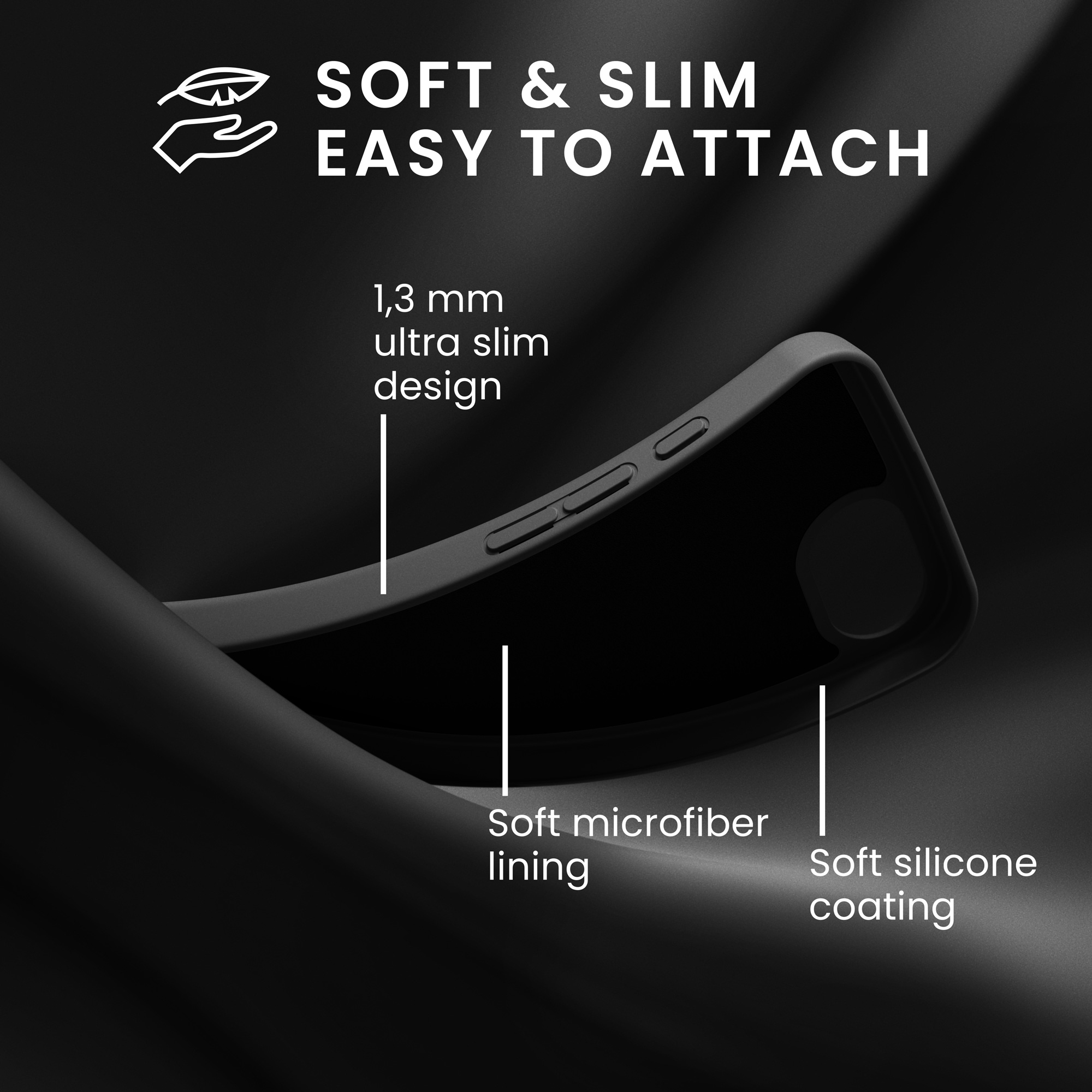 Silikonový kryt Kwmobile pro iPhone 17e / 16e - černá matná