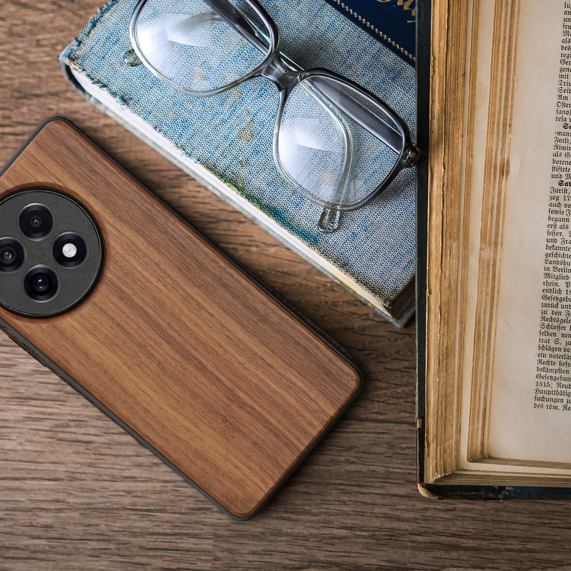 Kryt na mobil OnePlus 13R kwmobile Wood Case tmavě hnědá