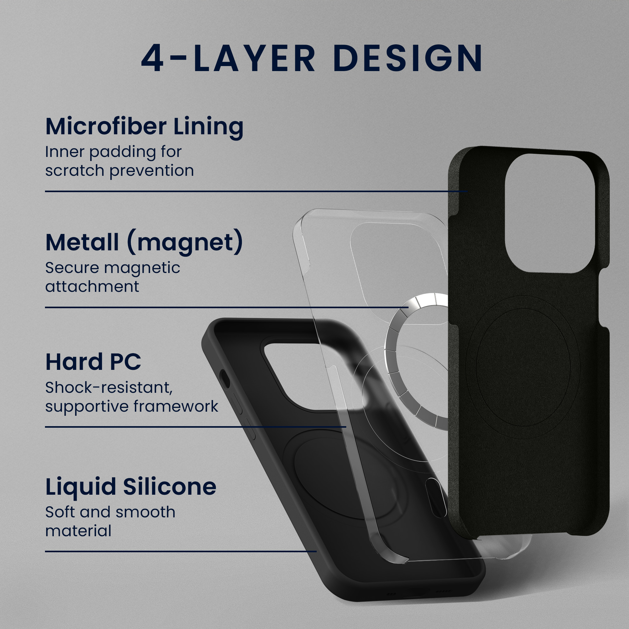 Magnetický kryt kwmobile pro iPhone 15 Pro - černá