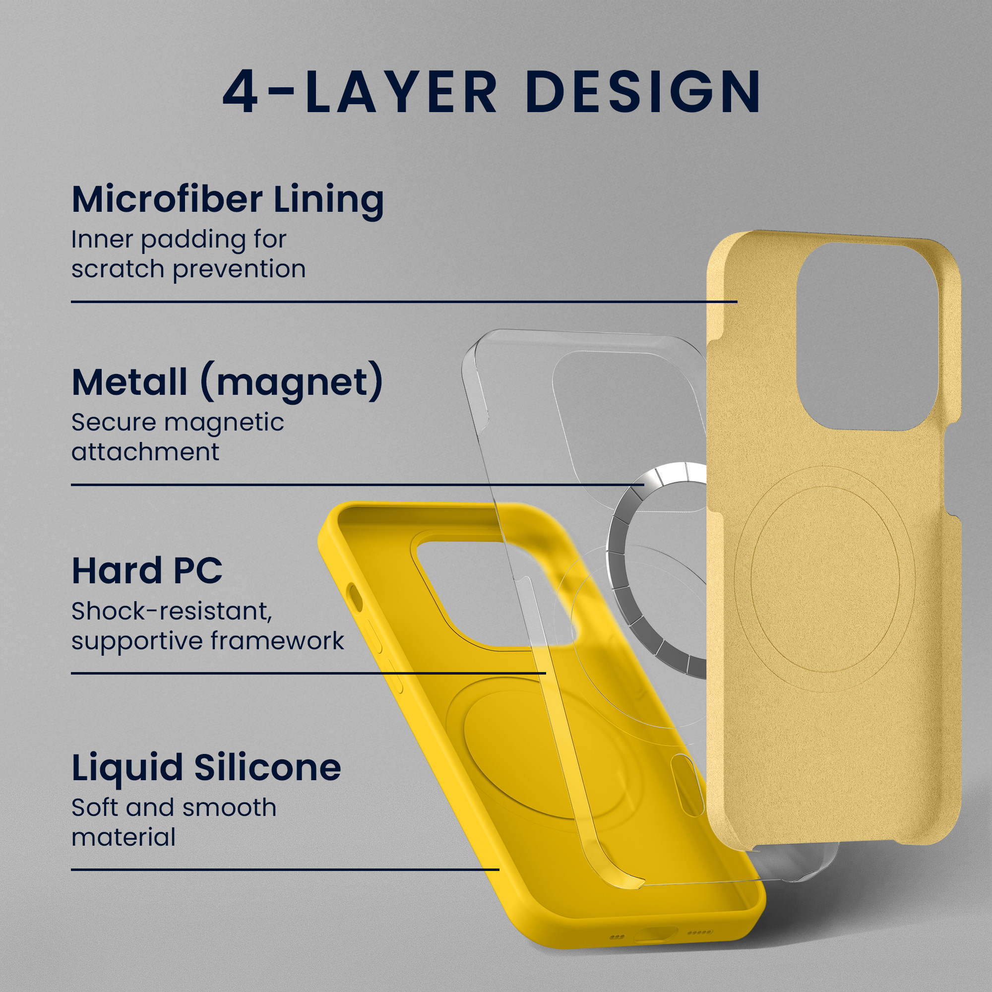 Magnetický kryt kwmobile pro iPhone 15 Pro - zářivě žlutá
