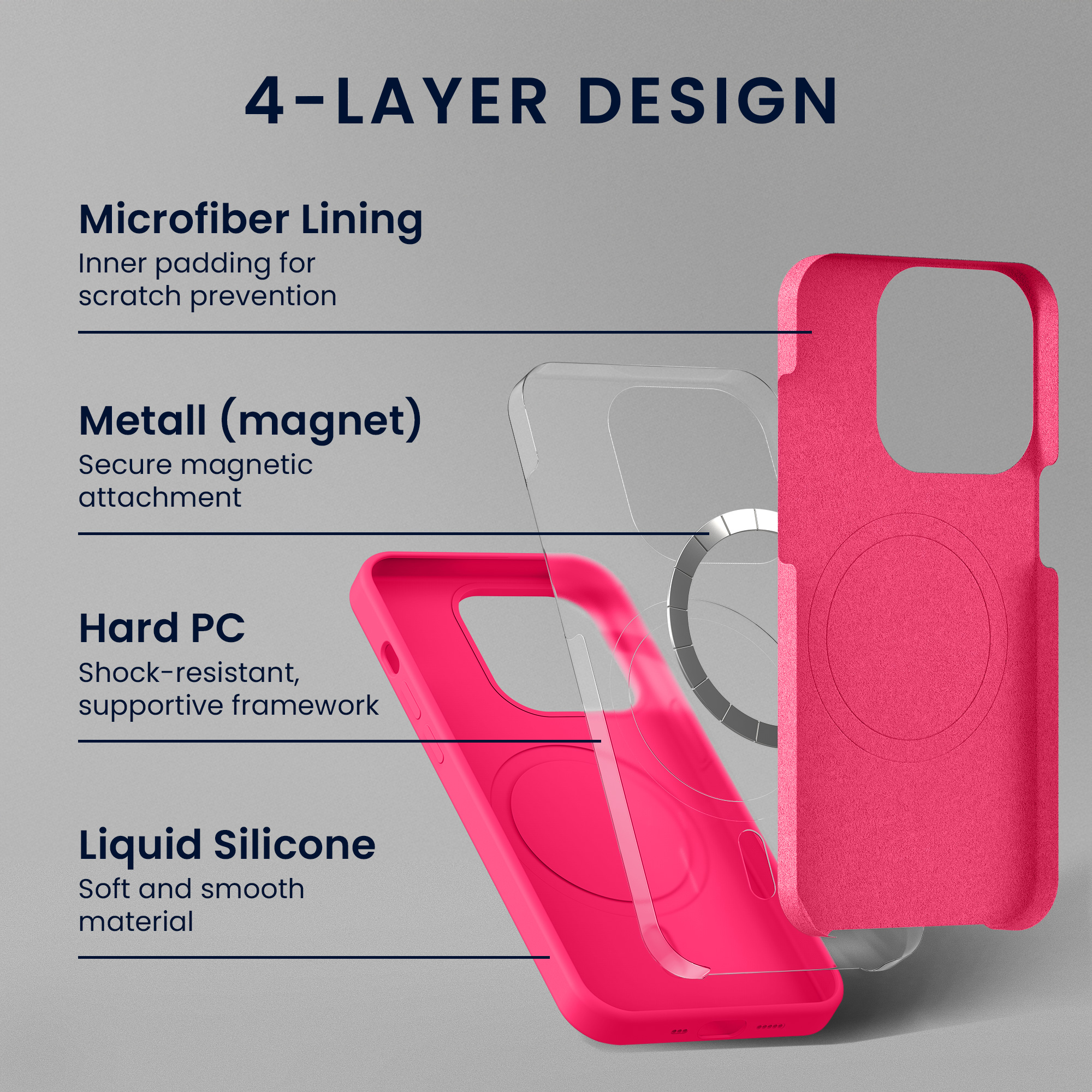 Kryt kwmobile MagSafe iPhone 15 neonově růžová