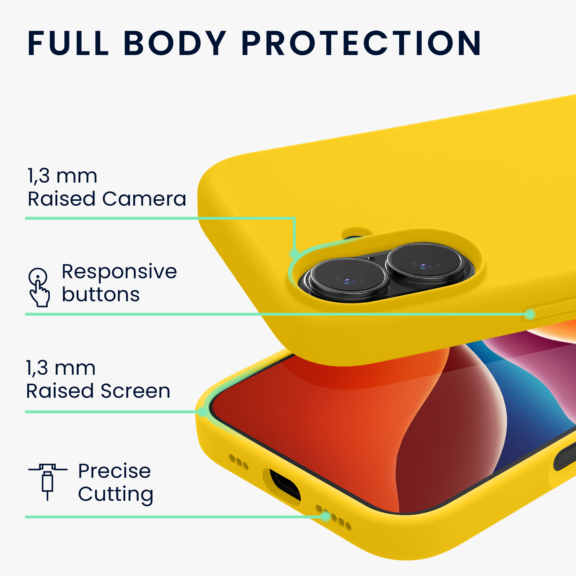Silikonový kryt Kwmobile pro iPhone 17 - zářivě žlutá