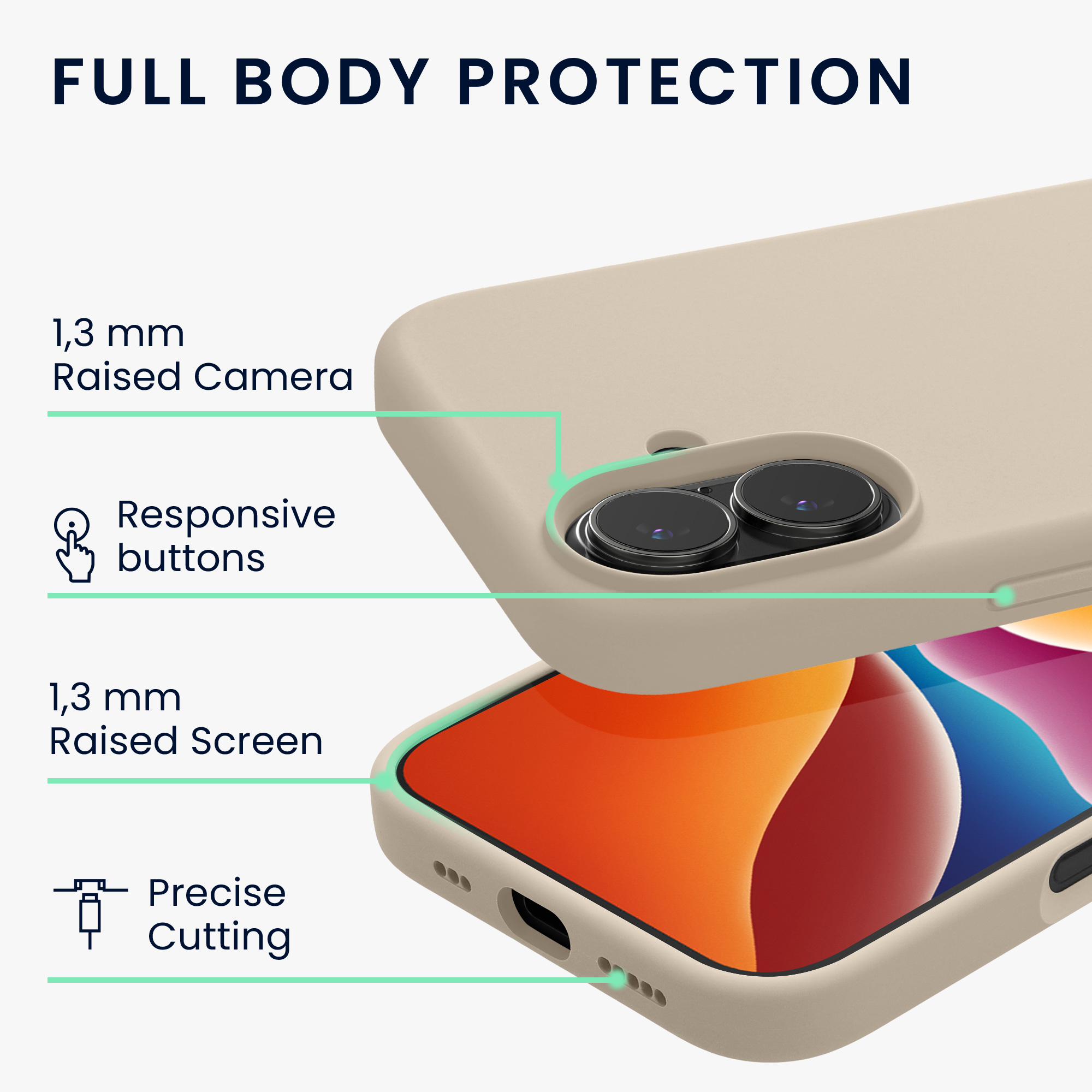 Silikonový kryt Kwmobile pro iPhone 17 - krémová