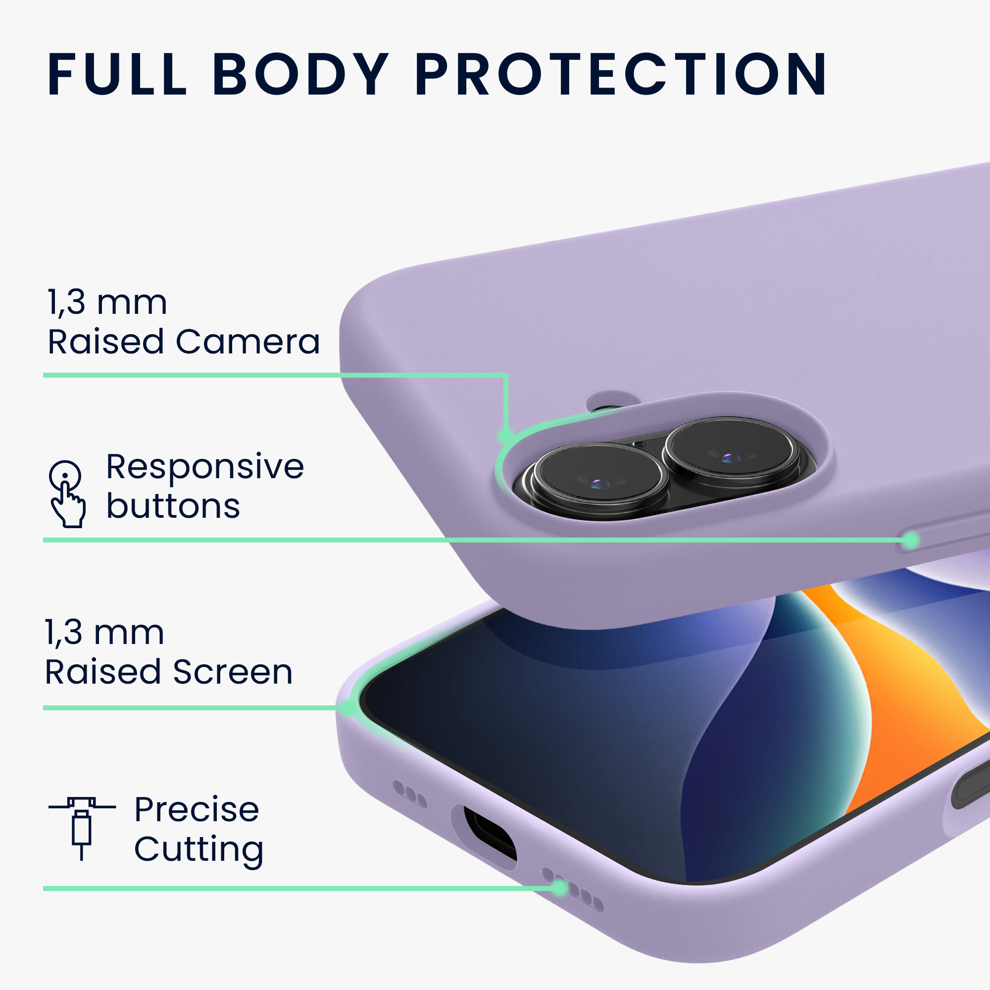 Silikonový kryt Kwmobile pro iPhone 17 - levandulová