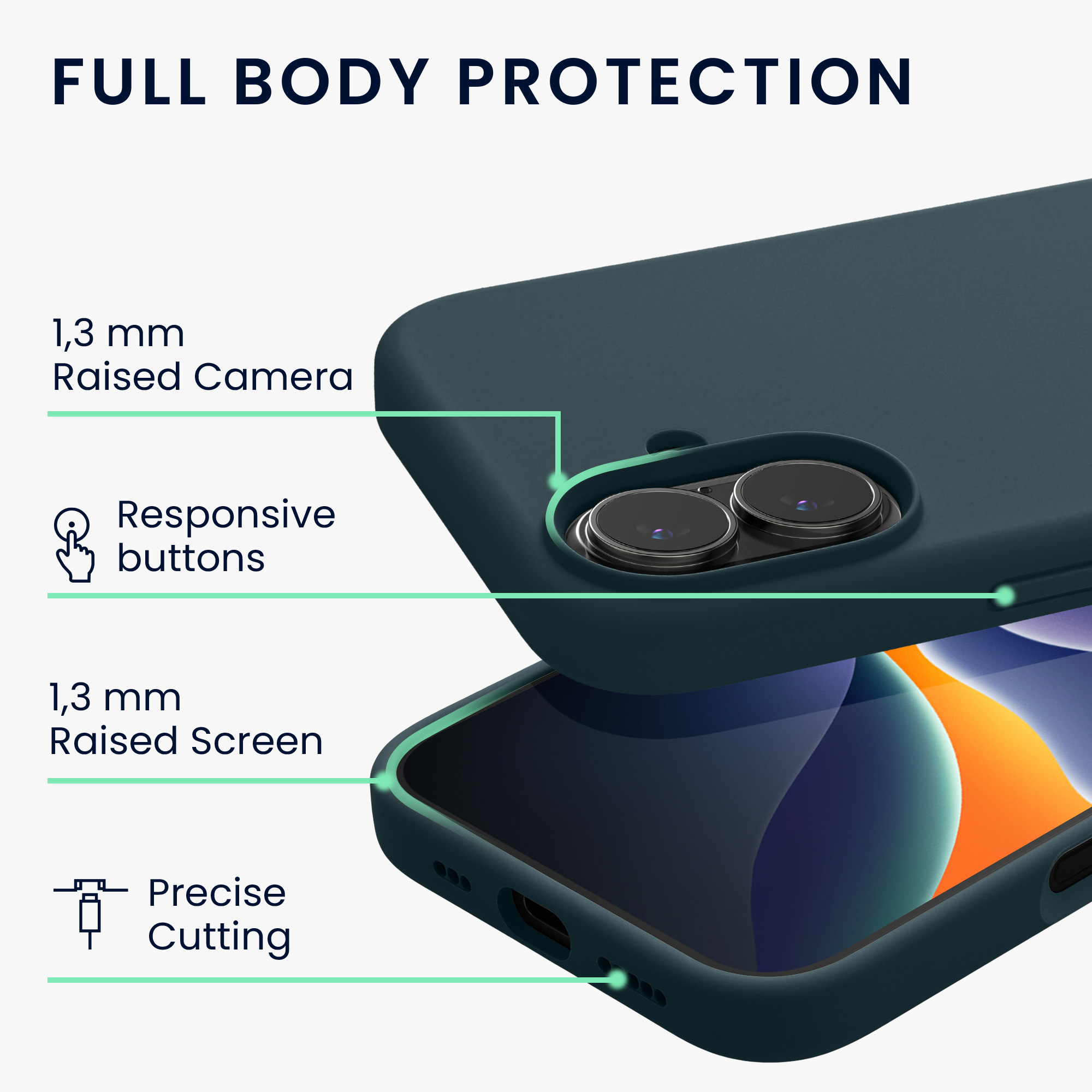 Silikonový kryt Kwmobile pro iPhone 17 - tmavě šedá