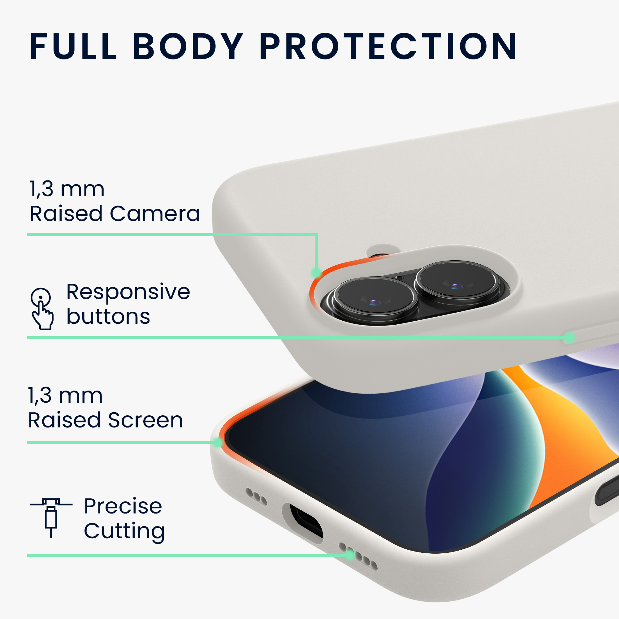 TPU silikonový kryt pro Apple iPhone 17, měkký povrch kwmobile ‑ bílá