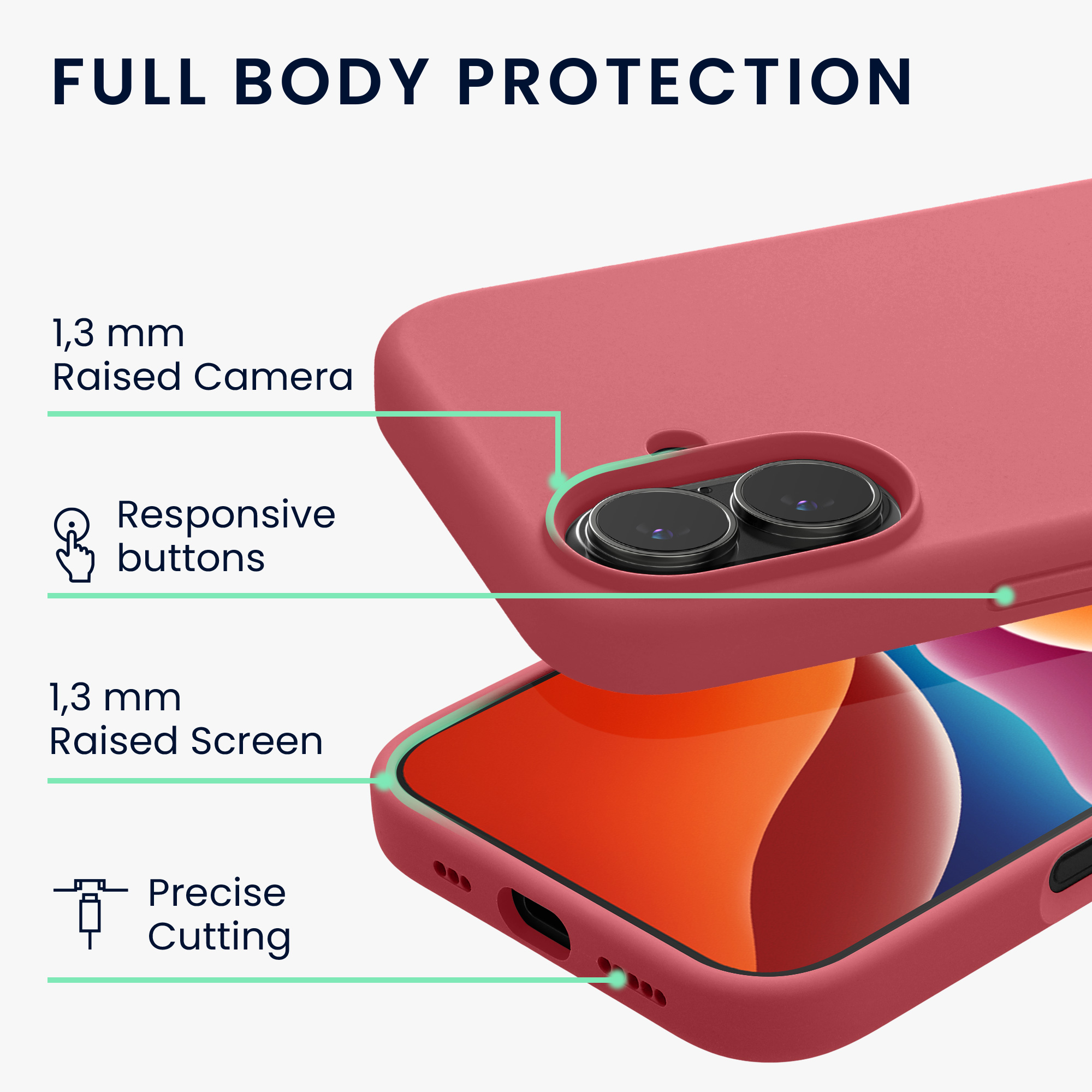 Pouzdro pro Apple iPhone 17 kwmobile silikonové - tmavě starorůžová
