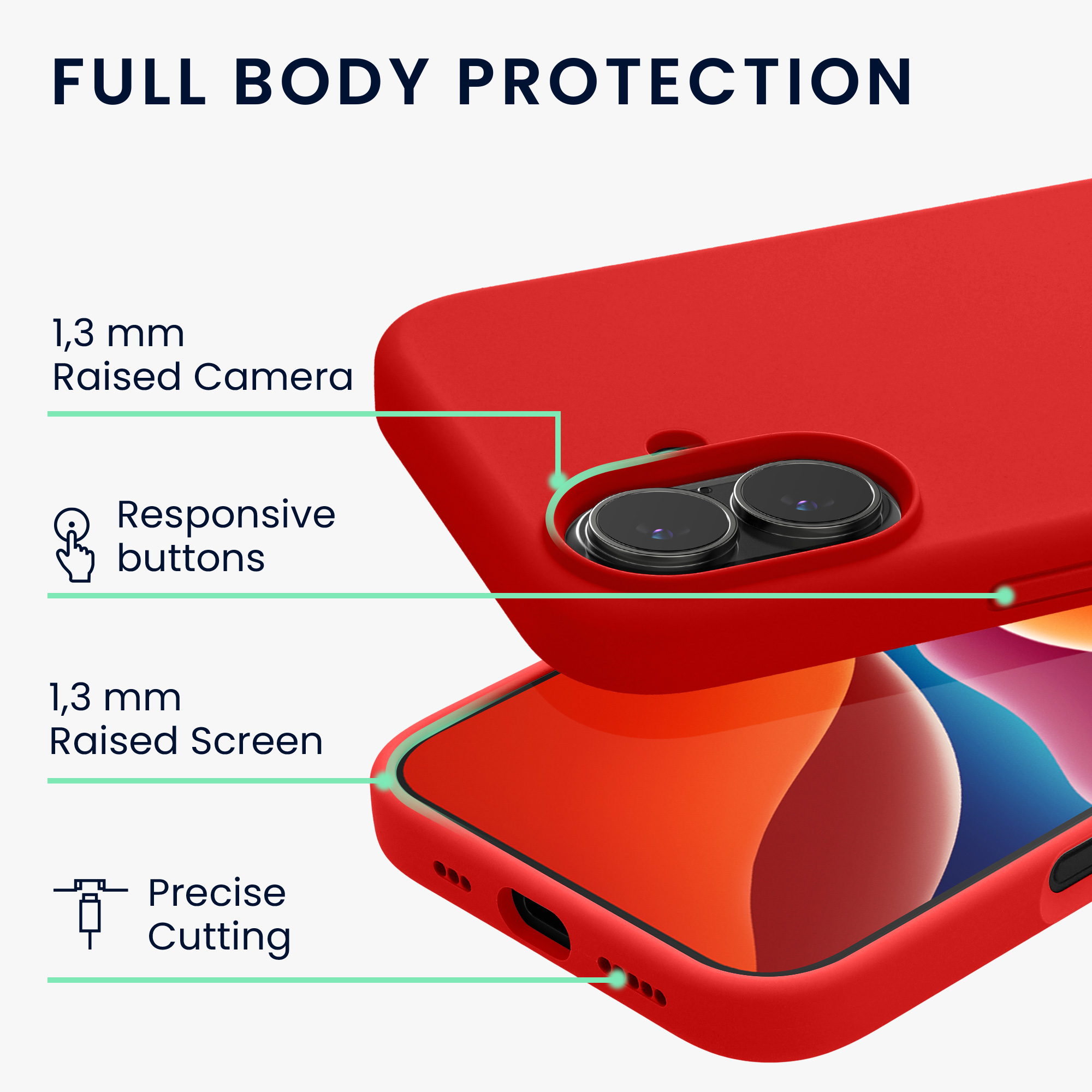 Pouzdro pro Apple iPhone 17 kwmobile silikonové - klasická červená