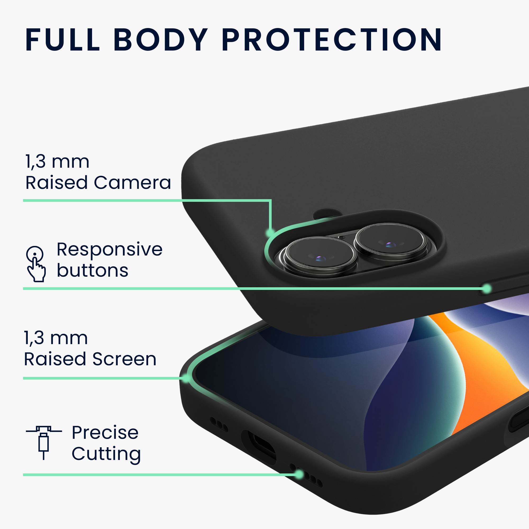 Pouzdro pro Apple iPhone 17 kwmobile silikonové - matná černá